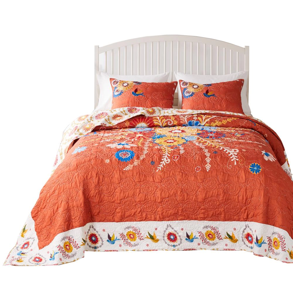 Barefoot Bungalow Topanga Luxury Modern Design 3 Piece s Bedspread Set for Bed