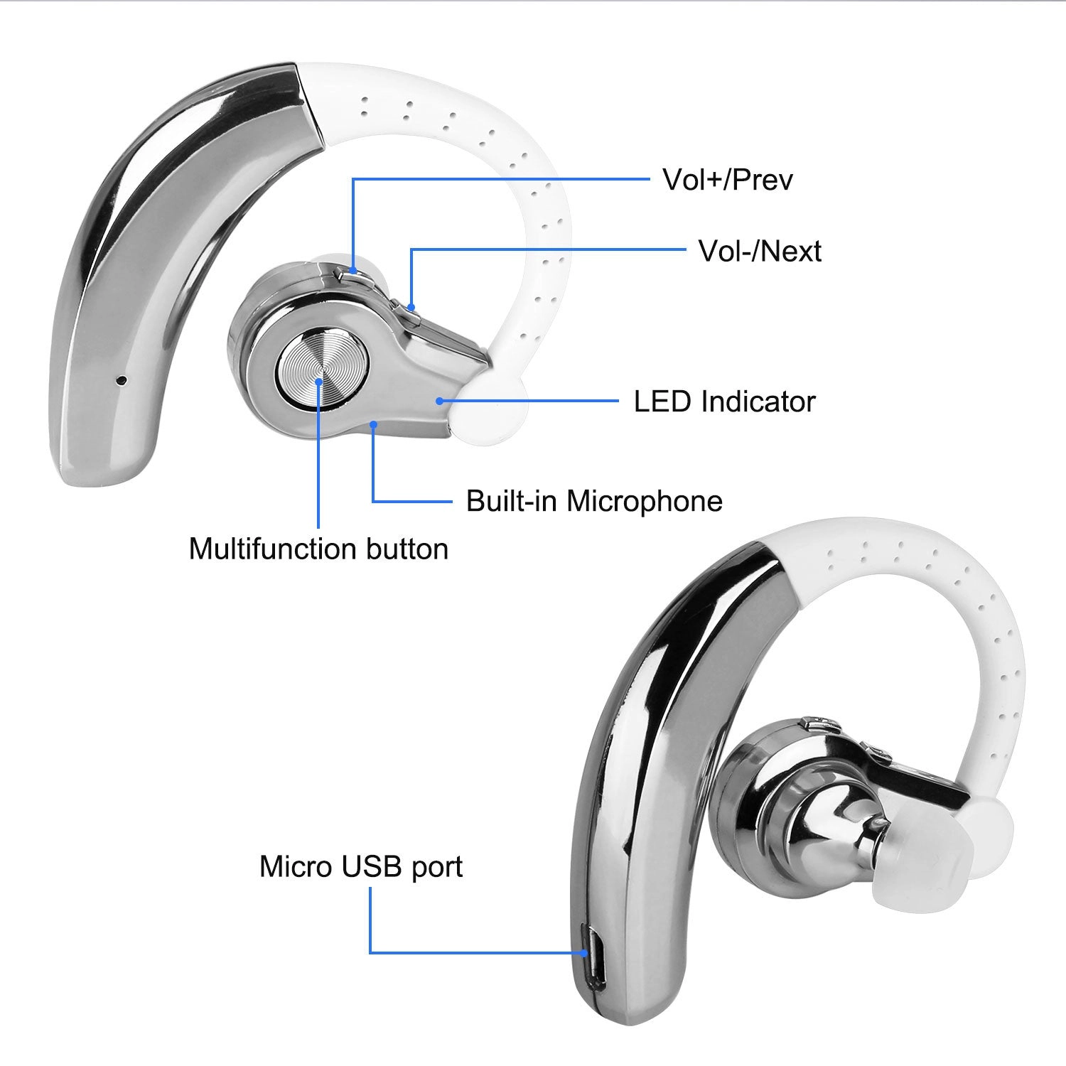 GBruno Wireless In-Ear Earpiece With Microphone