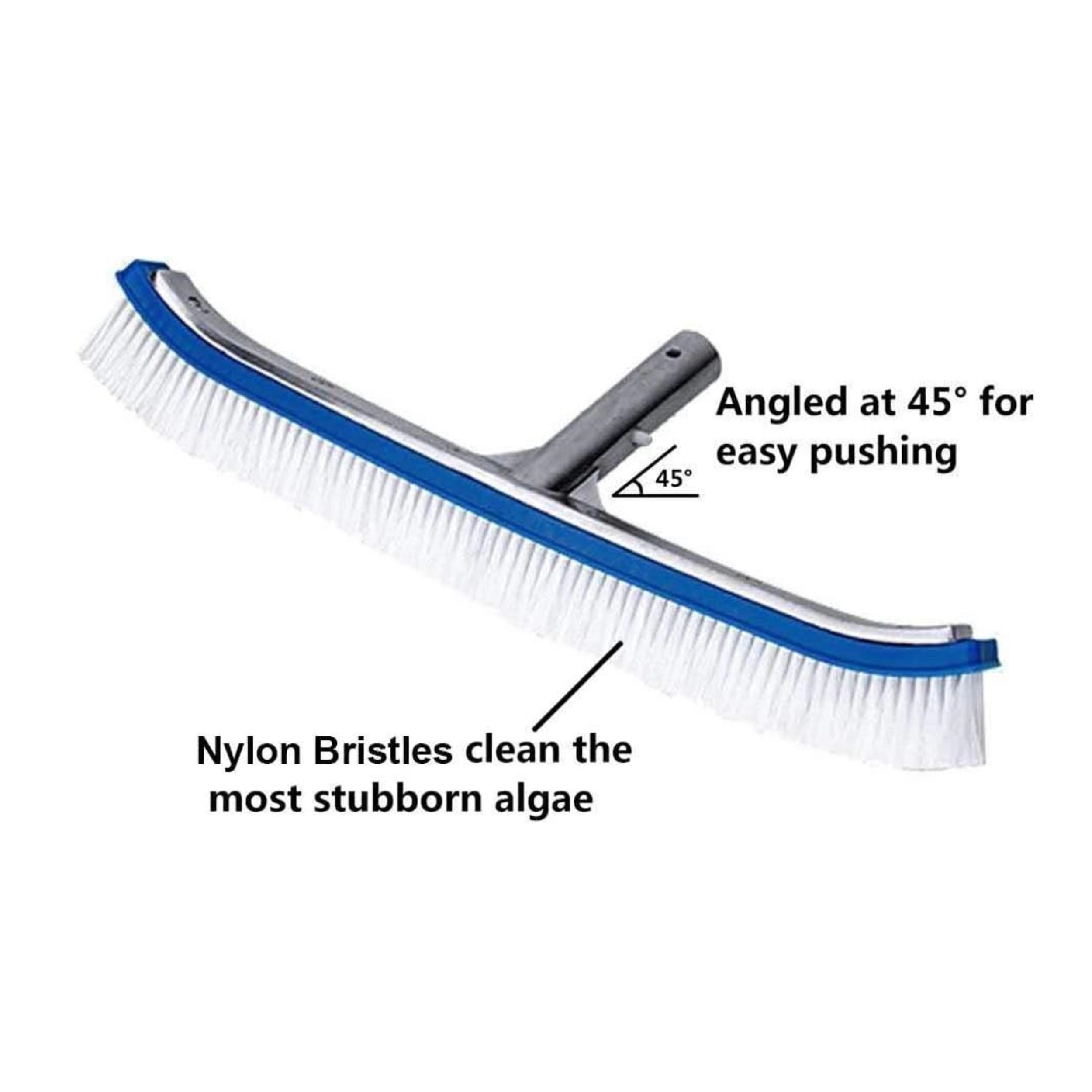 Stock Preferred 18 Inch Heavy Duty Pool Wall and Tile Brush with Nylon Bristles Aluminum Back