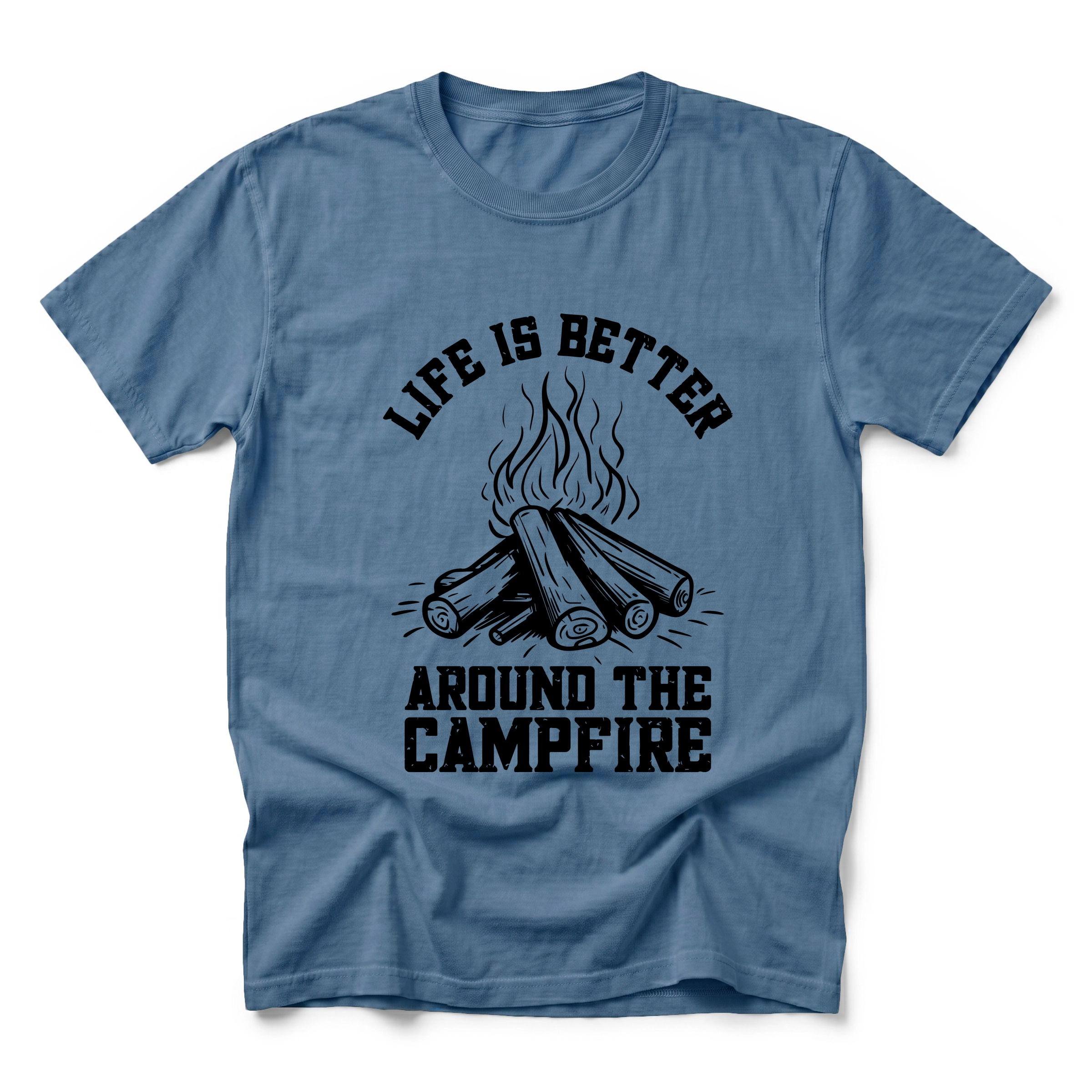 Simply Sage Market - Life Is Better Around The Campfire Distressed Men's Garment Dyed Graphic T-Shirt