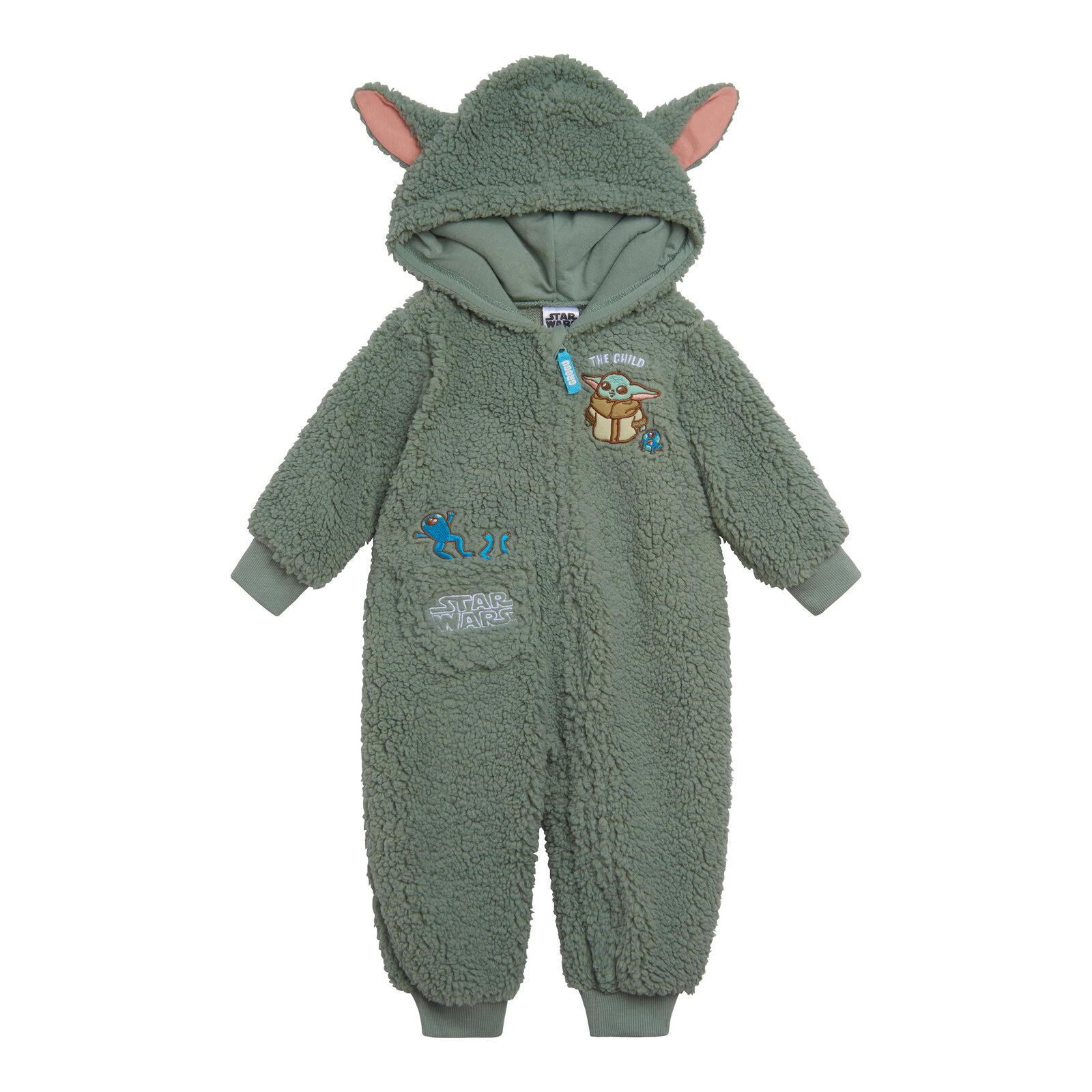 Star Wars The Mandalorian Grogu Baby Cosplay Fleece Hooded One Piece