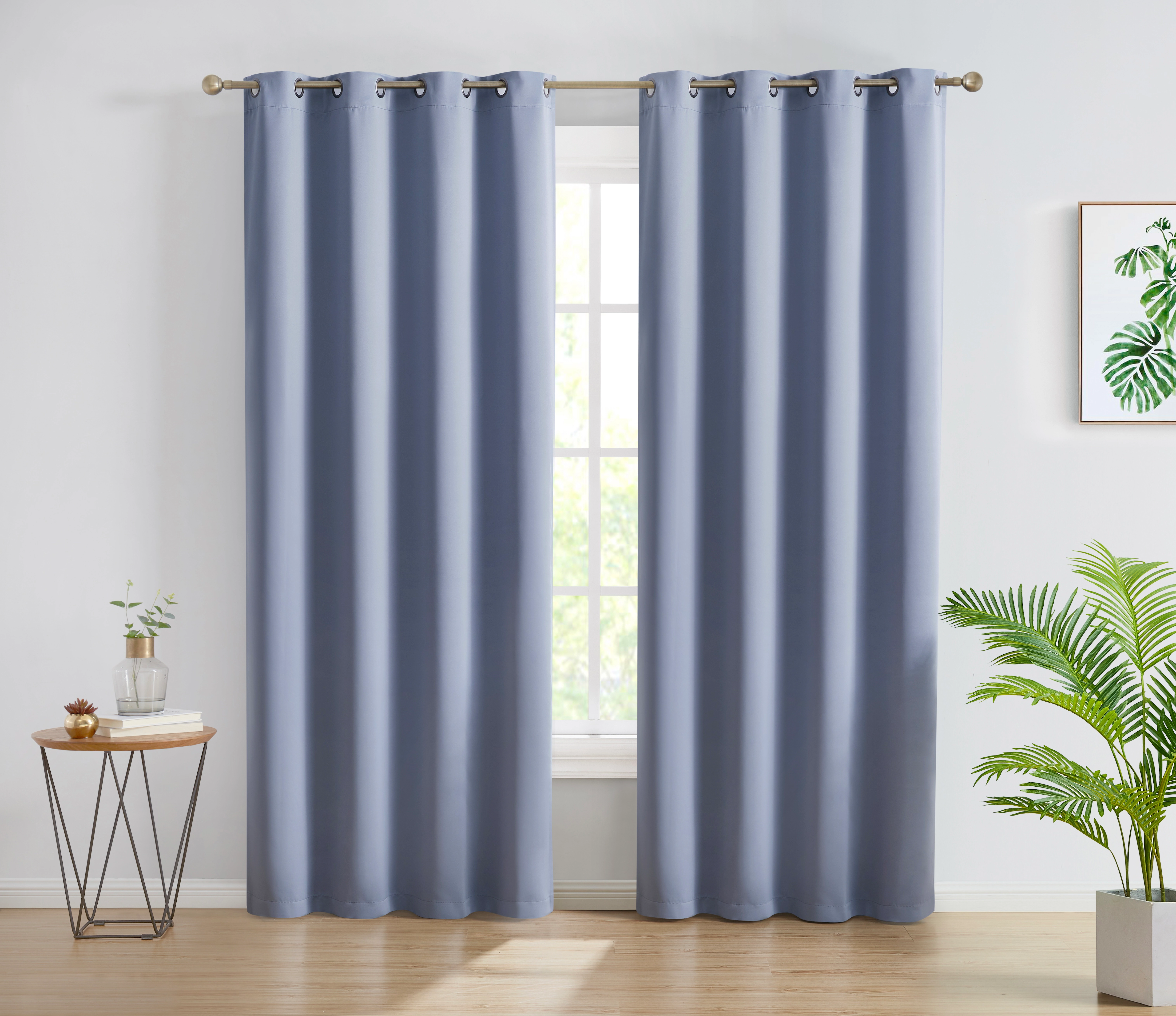 HLC.ME Oxford Thermal Drapes  - Heat Absorbing Blackout Curtains 2 Panels Grommet Top, Set of