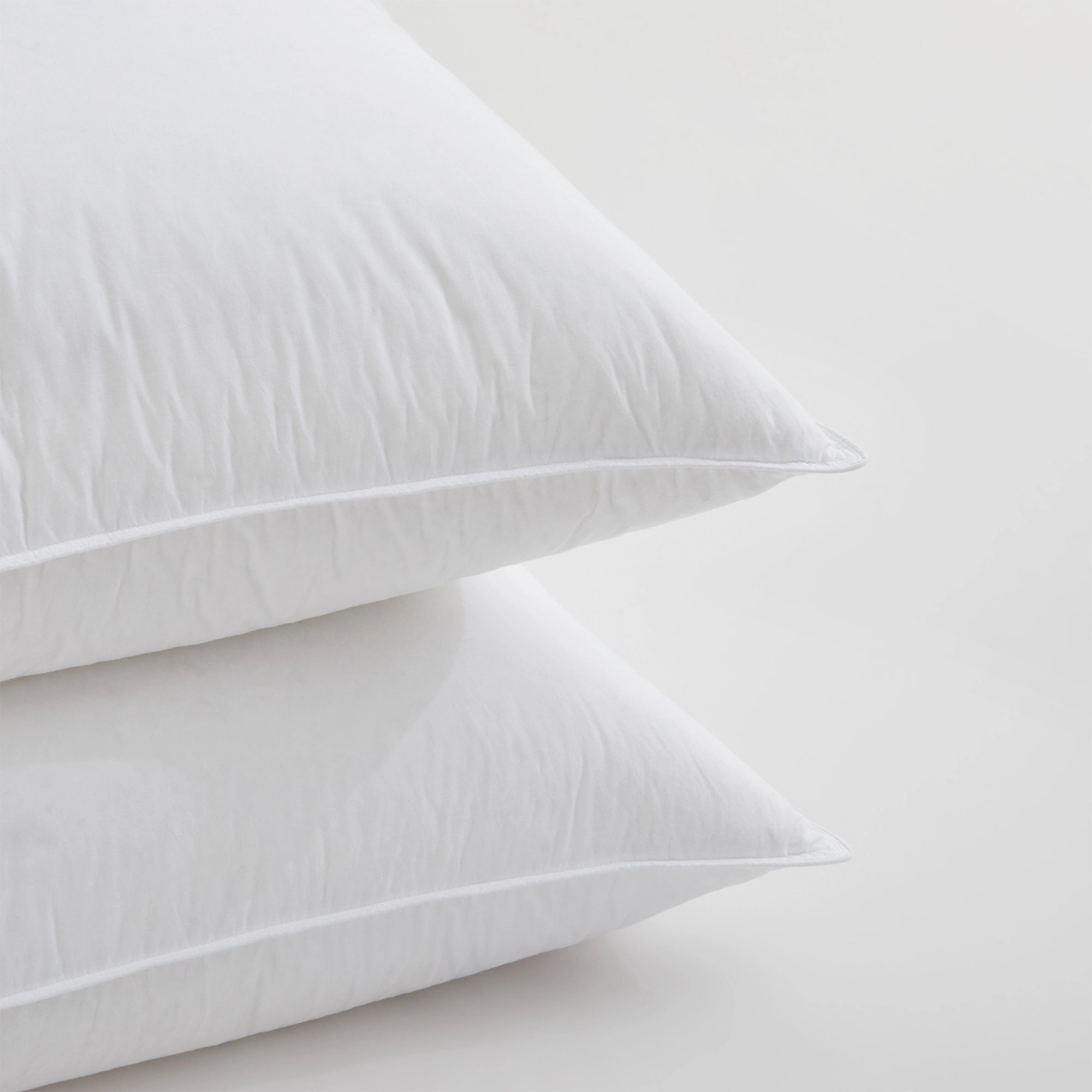 Unikome Dual Layer Goose Down Pillow Set of 2, Cotton Shell Soft Outer Firm Core Support Pillows