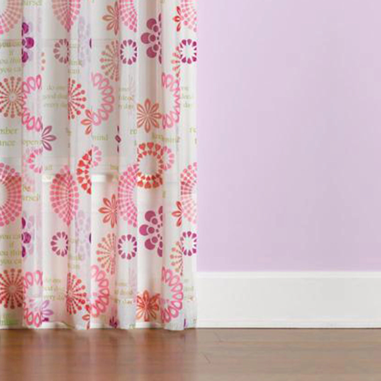 Saturday Knight Ltd Dream High Quality Lavender Printed Stylized Window Panel With 1.5" Rod Pocket 58"x63" Coral Pink