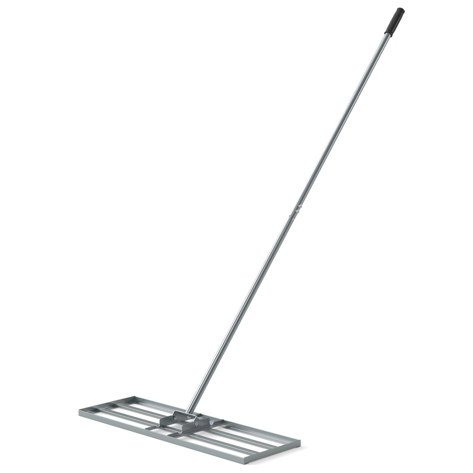 SUGIFT Silver 30-in x 10-in Yard Leveling Rake with 2-Section 69-in Handle and Double-Welded U-Bracket