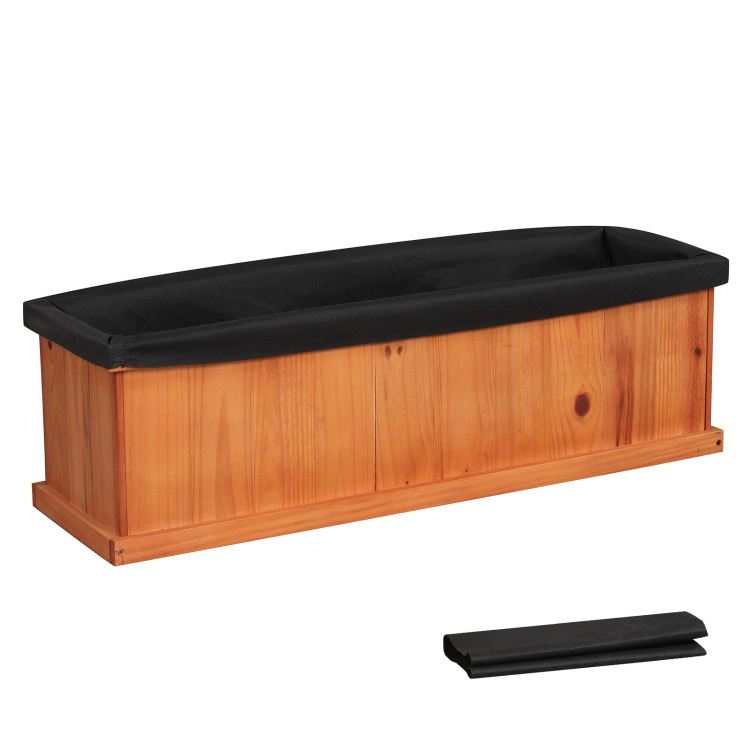 Hivvago Wooden Raised Garden Bed with Drainage Holes and Liner Solid Fir Wood Planter Box