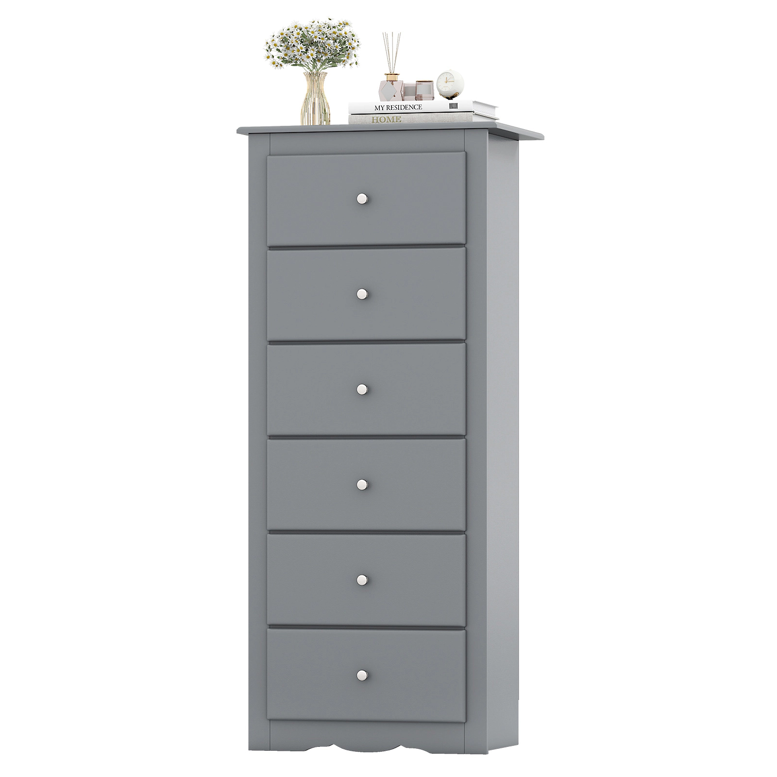 LJG 6 Drawers Chest Dresser Clothes Storage Bedroom Furniture Cabinet