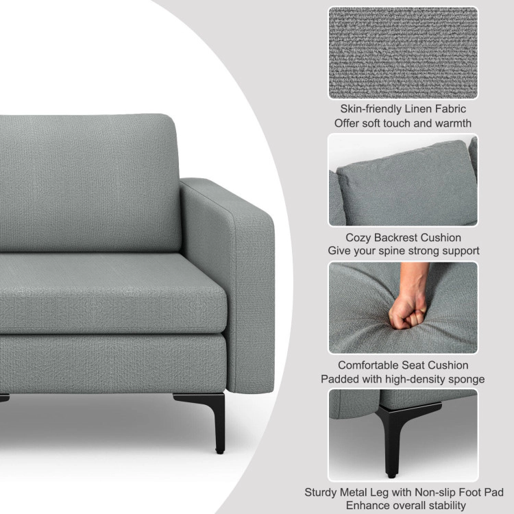Hivvago 3-Seater Convertible Sofa with Built-in USB Ports and Side Magazine Pockets