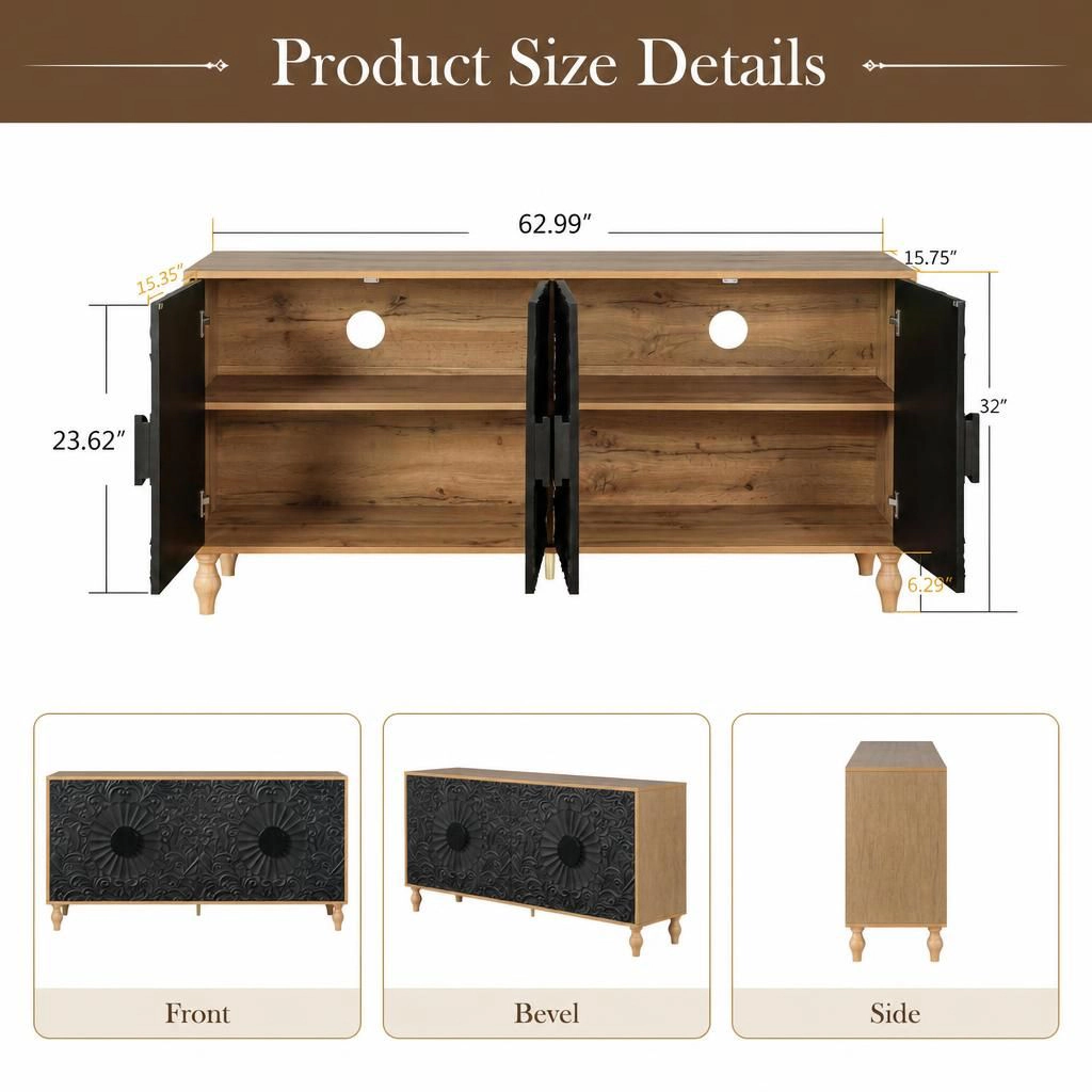 GOODSILO Large Capacity Freestanding Storage Cabinet