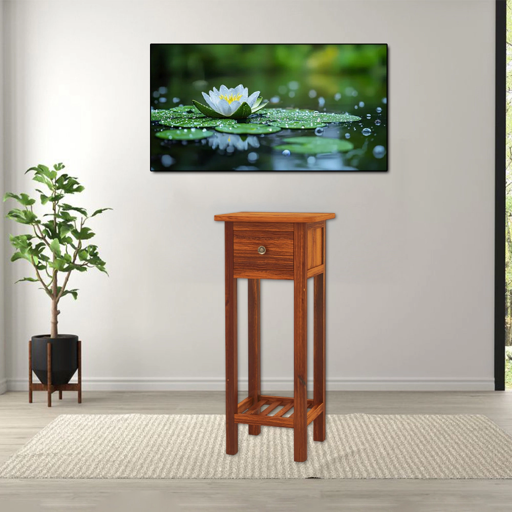Hivvago 2-Layer Compact Bedside Table with Drawer and Storage Shelf