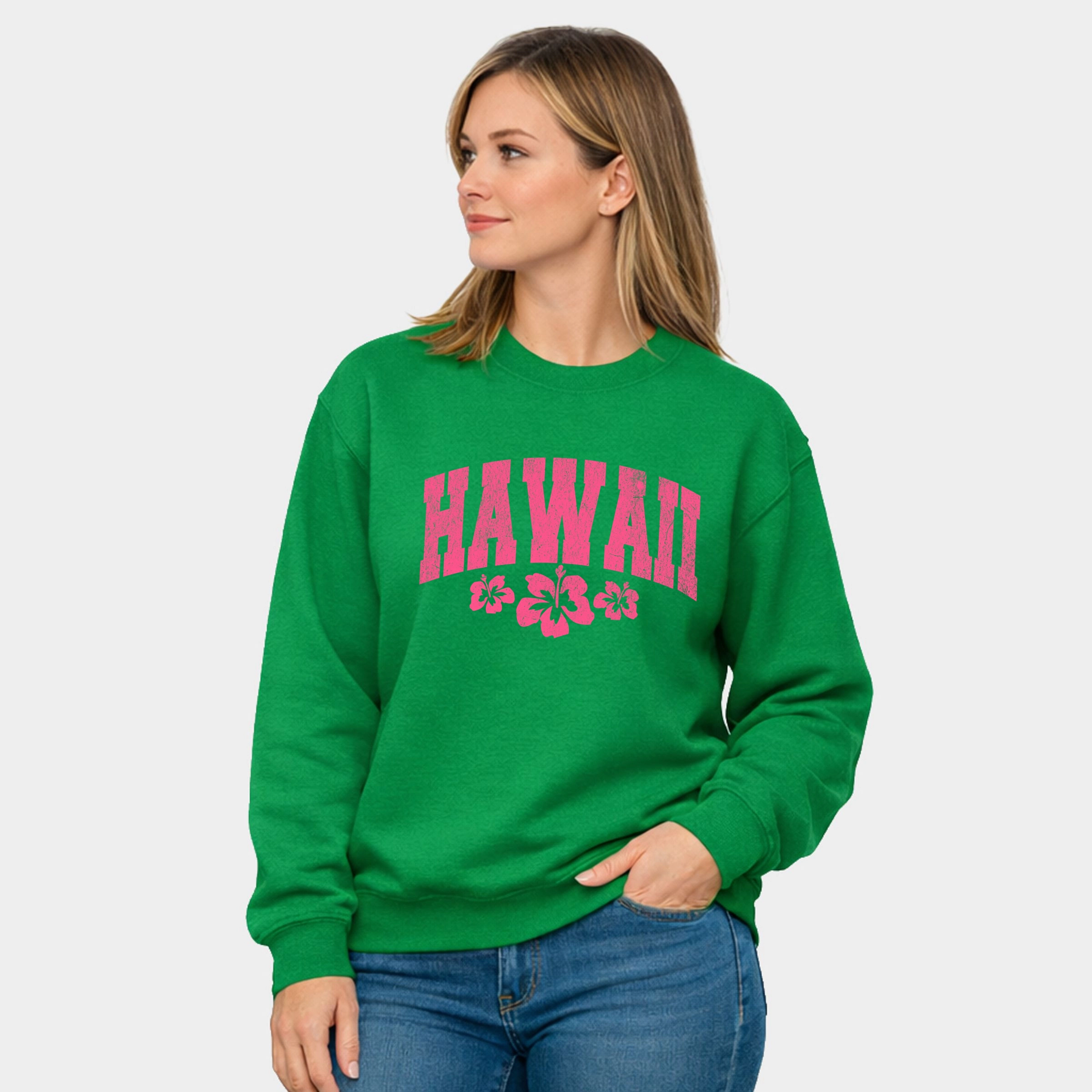 Simply Sage Market - Hawaii Varsity Grunge  Women's Graphic Sweatshirt
