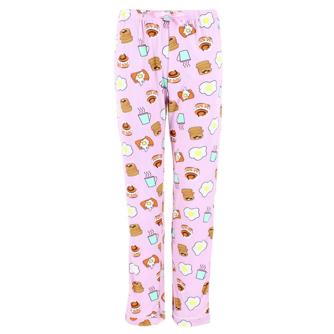 Mentally Exhausted Women's Breakfast Food Notched Collar Pajama Set