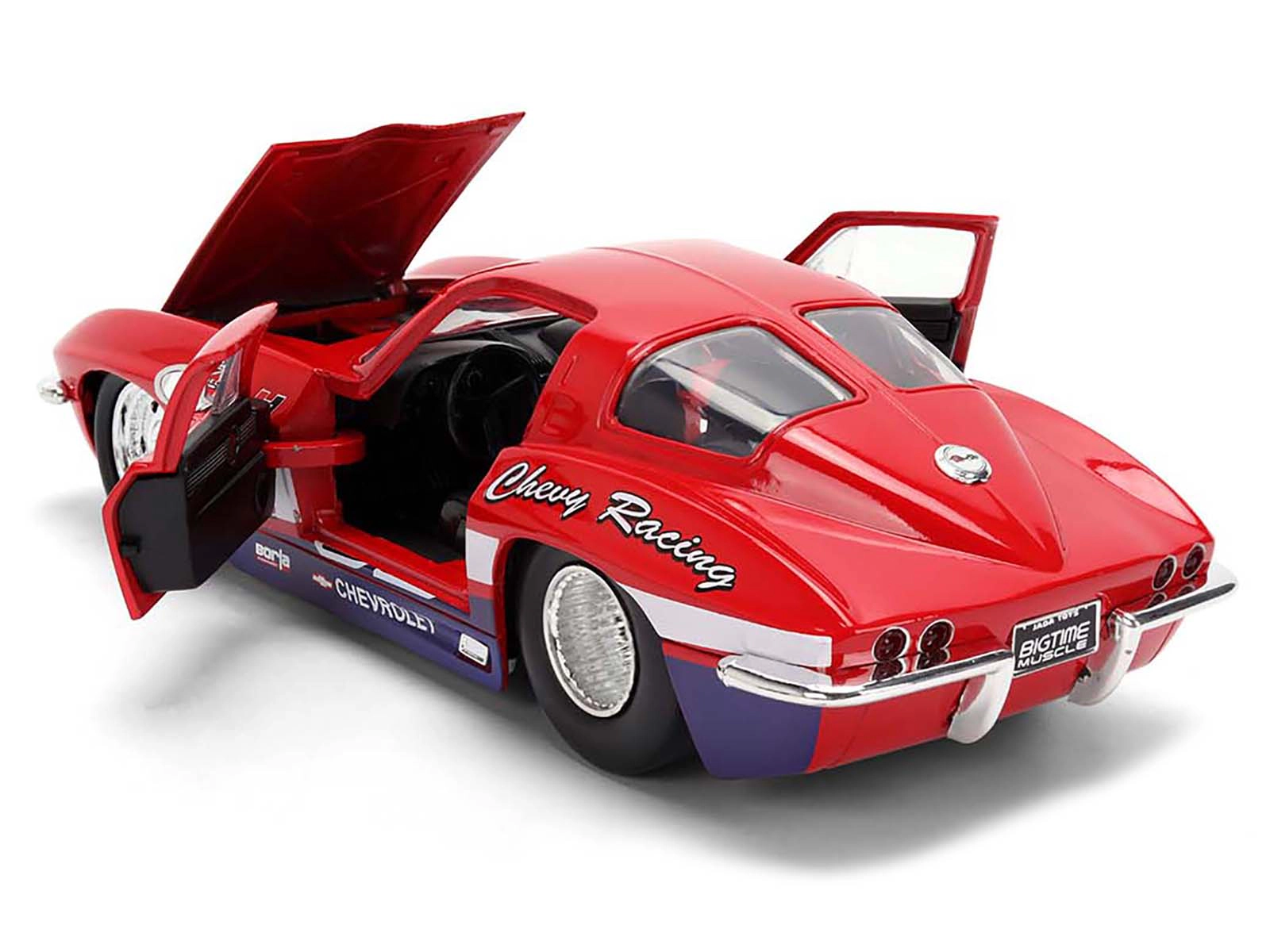 Jada 1963 Chevrolet Corvette Stingray #63 "Chevy Racing" Red with White and Blue Stripes "Bigtime Muscle"