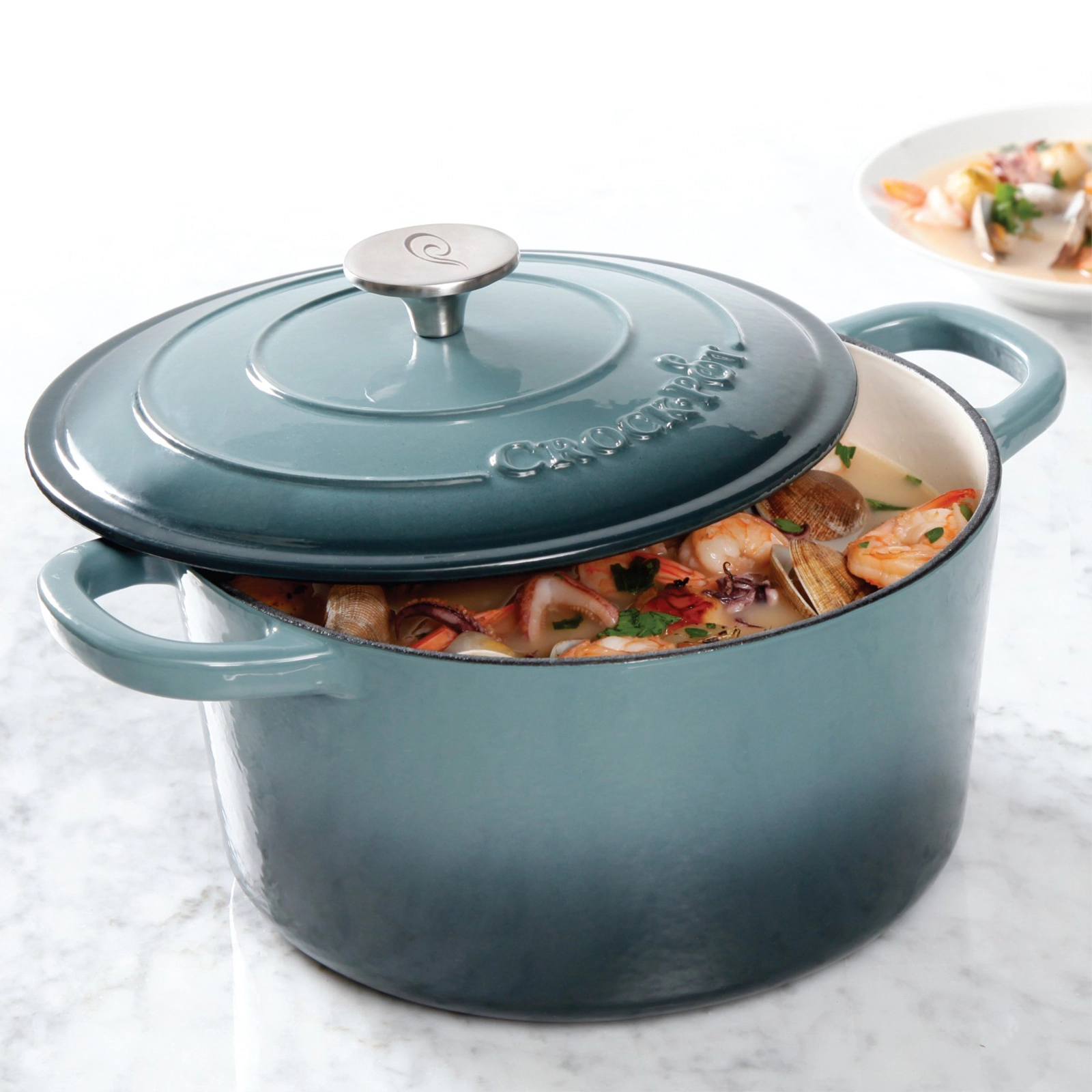 Crockpot Artisan 5 Quart Round Enameled Cast Iron Dutch Oven with Lid