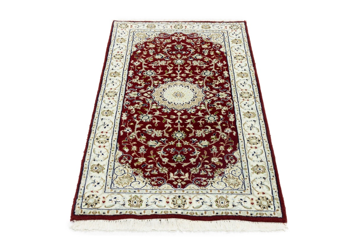 Magic Rugs 2'7 x 4'11 Red Indo-Nain Hand Knotted Oriental Wool Rug