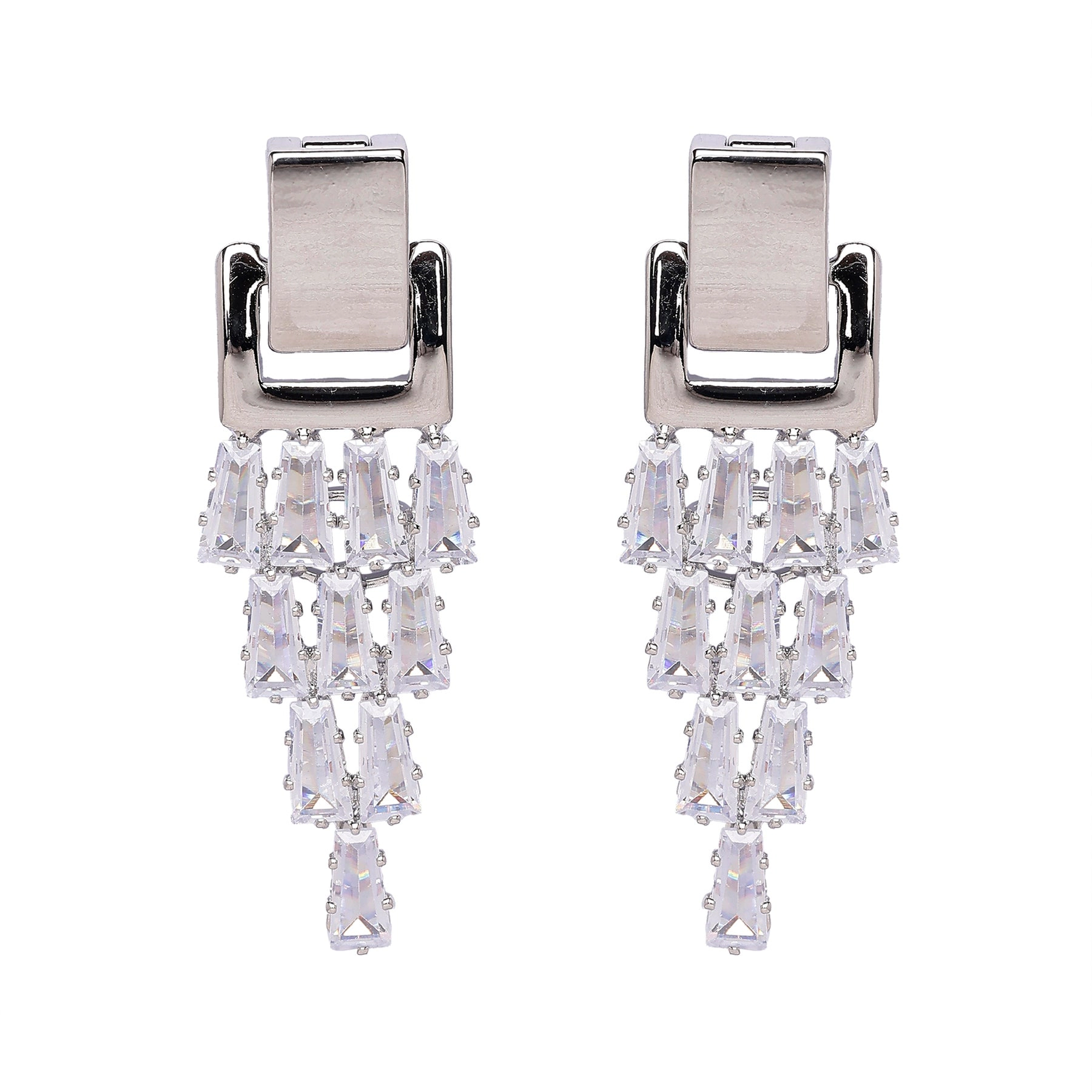 AGP PARIS Womens Radiant Cascading Drop Earrings
