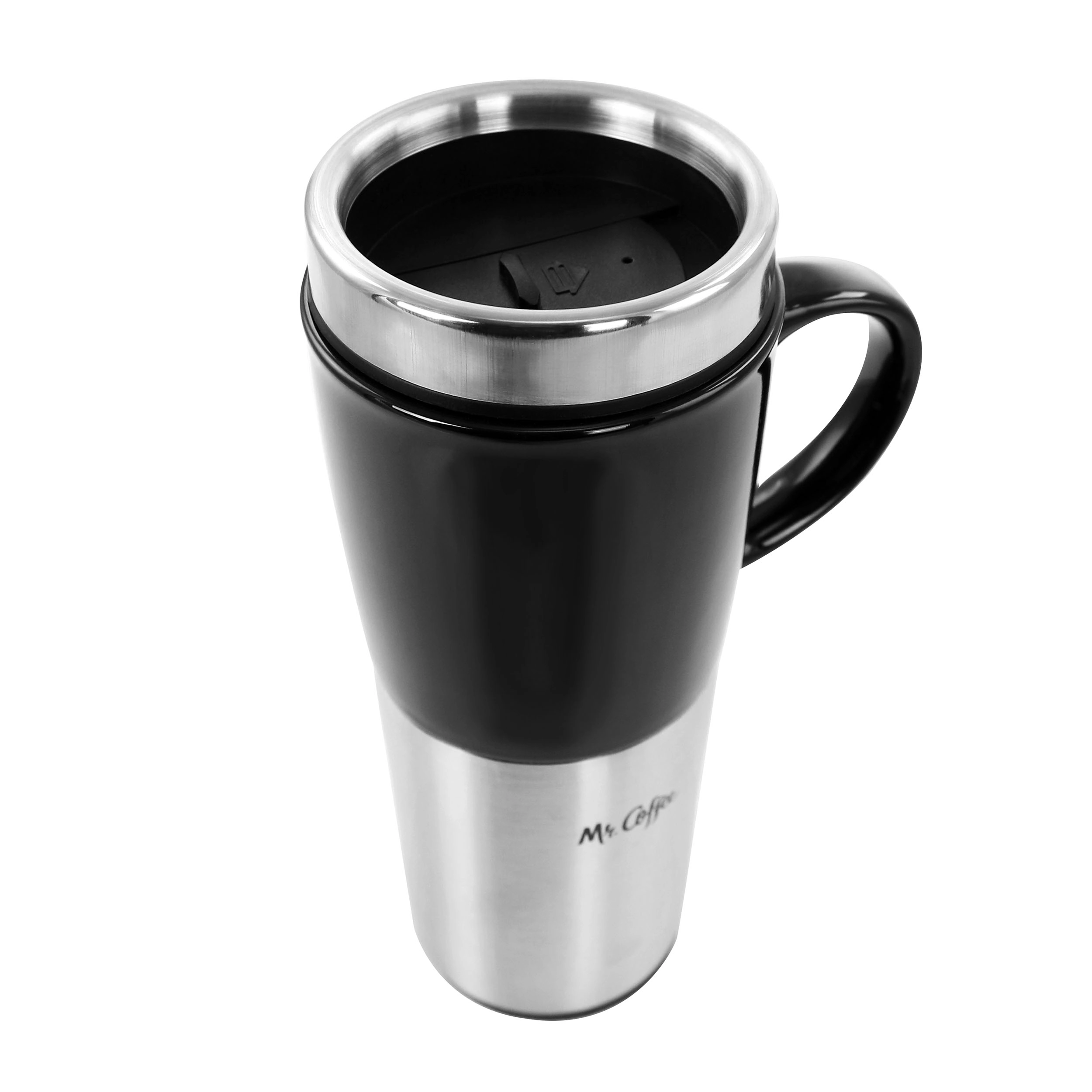 Mr. Coffee 16oz Stainless Steel and Stoneware Travel Mug