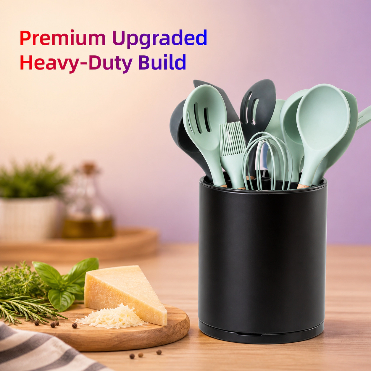 WZK 360° Rotating Stainless Steel Kitchen Utensil Holder
