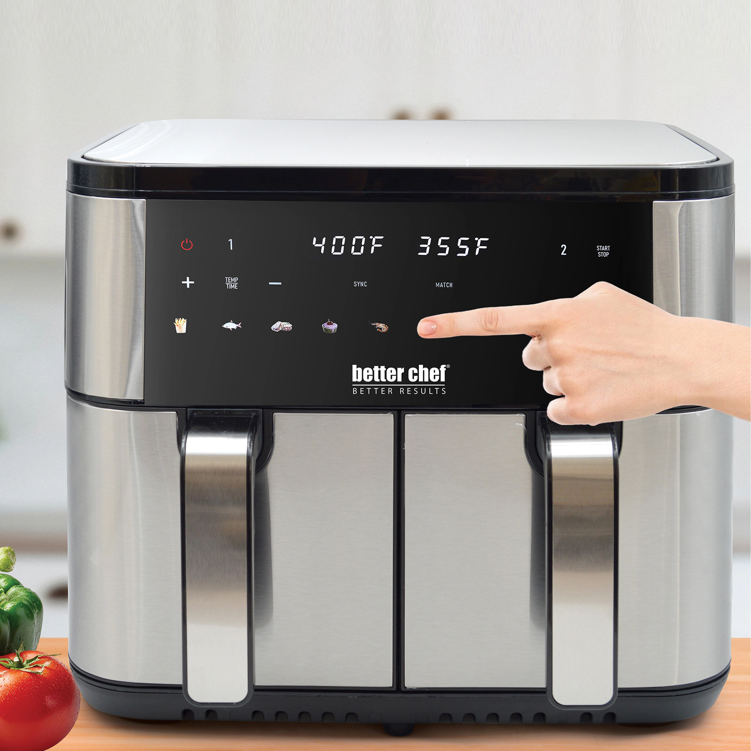 Better Chef 9 Quart Dual Basket Digital Display Air Fryer