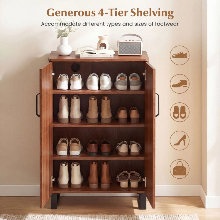 Hivvago 5-Tier Shoe Storage Cabinet Freestanding Wooden Shoe Rack Organizer