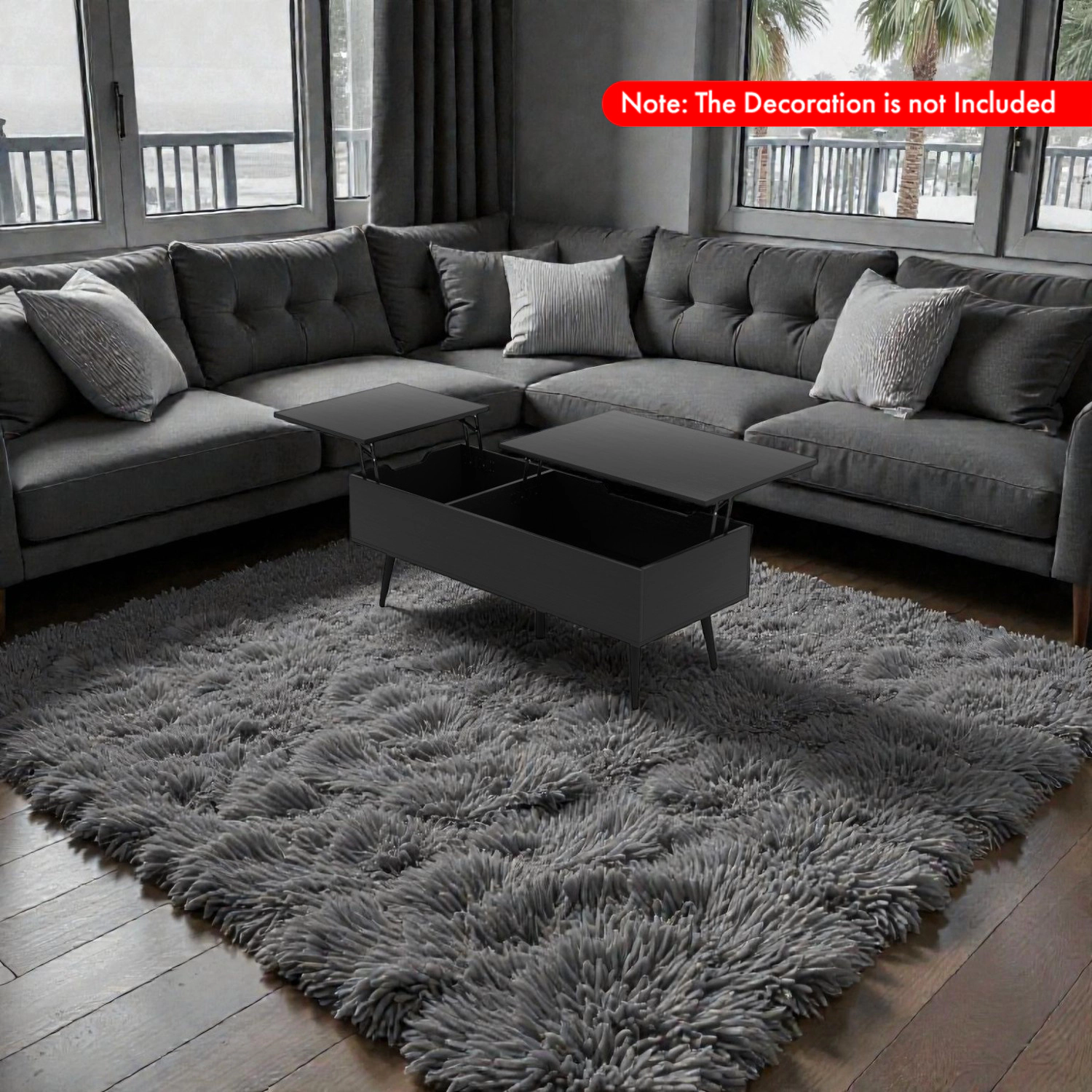 Hivvago Modern 47" Coffee Table with Lift-Top Design and Two Secret Storage Spaces