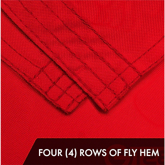 G128 Pirate Jolly Roger Swords Red Flag - 16x24 In - Embroidered 300D Polyester ToughWeave Series