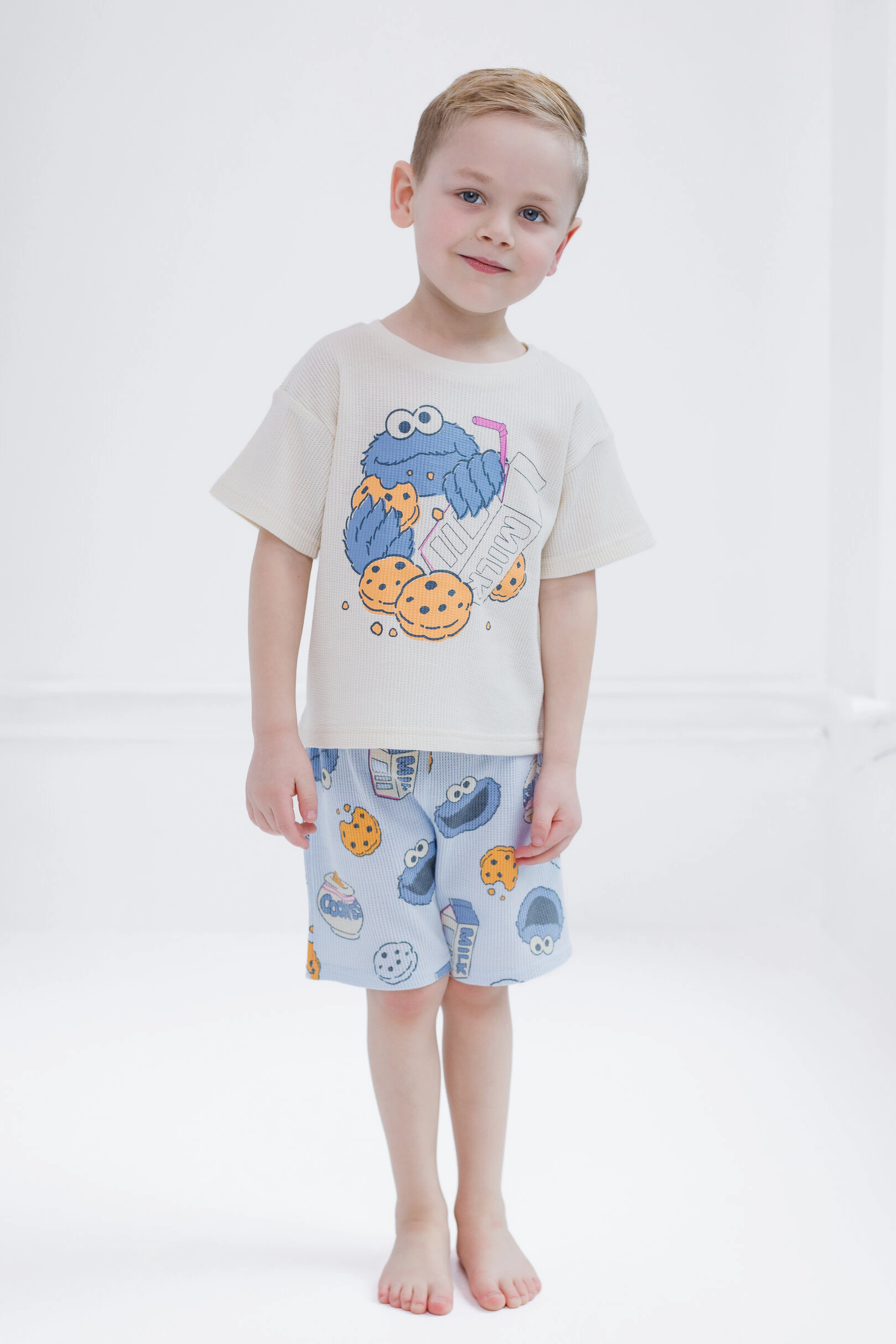 Sesame Street Cookie Monster Boys' 2-Piece T-Shirt and Shorts Set