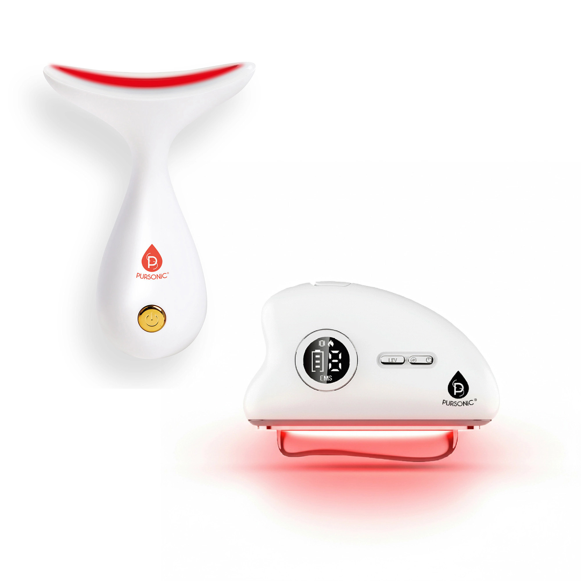 Pursonic Women’s 7-in-1 LED Light Therapy Face & Neck Device with Sculpting Wand Gua Sha