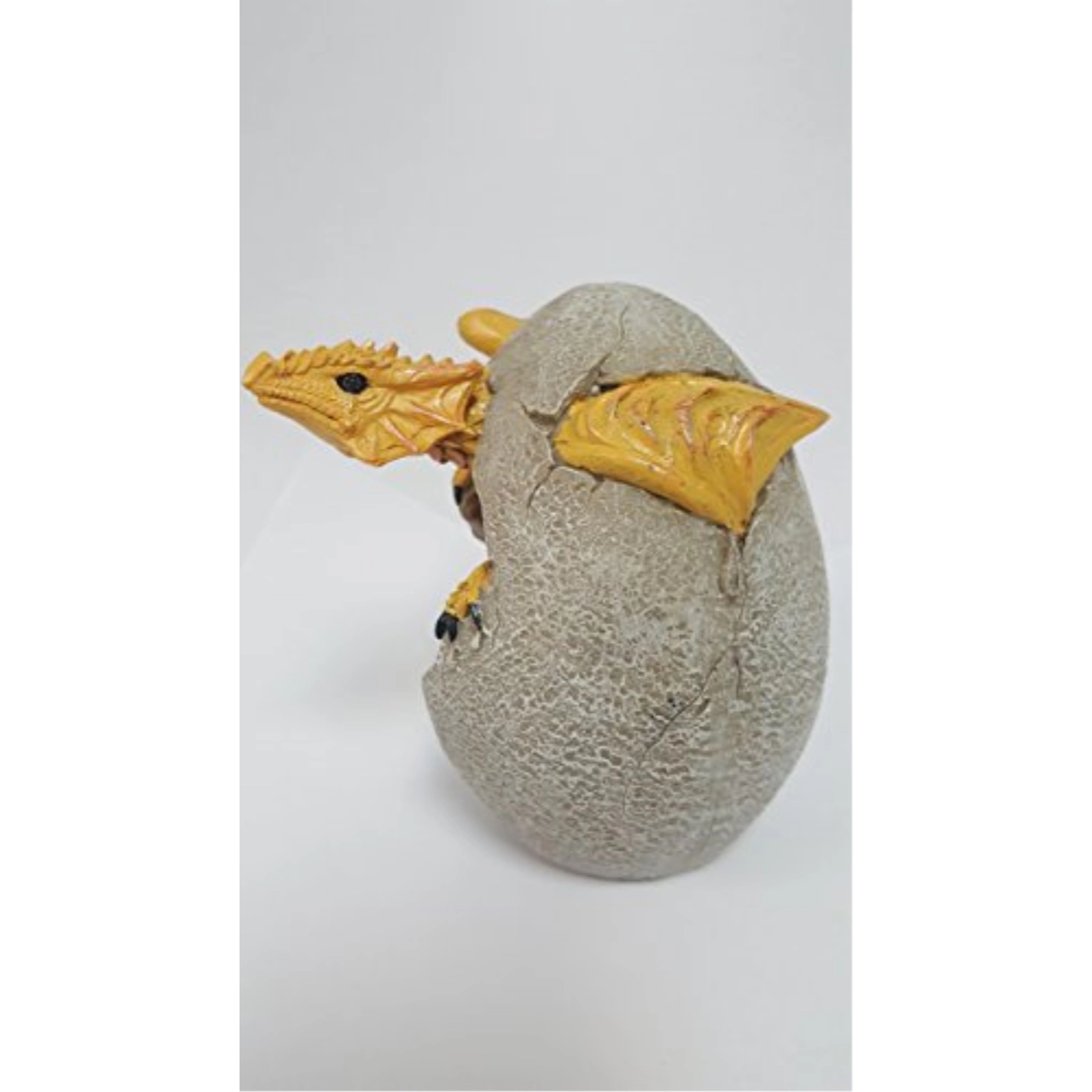 Pacific Giftware Yellow Dragon Hatchling in Egg Casing Statue Figurine 4.75 inch