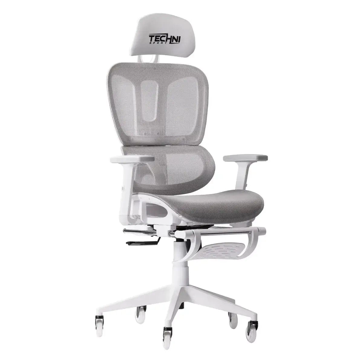 Platinum-Level Office Chairs Techni Sport AIRFLEX2.0 White Mesh Gaming Chair - Ergonomic, Breathable, 110° Recline