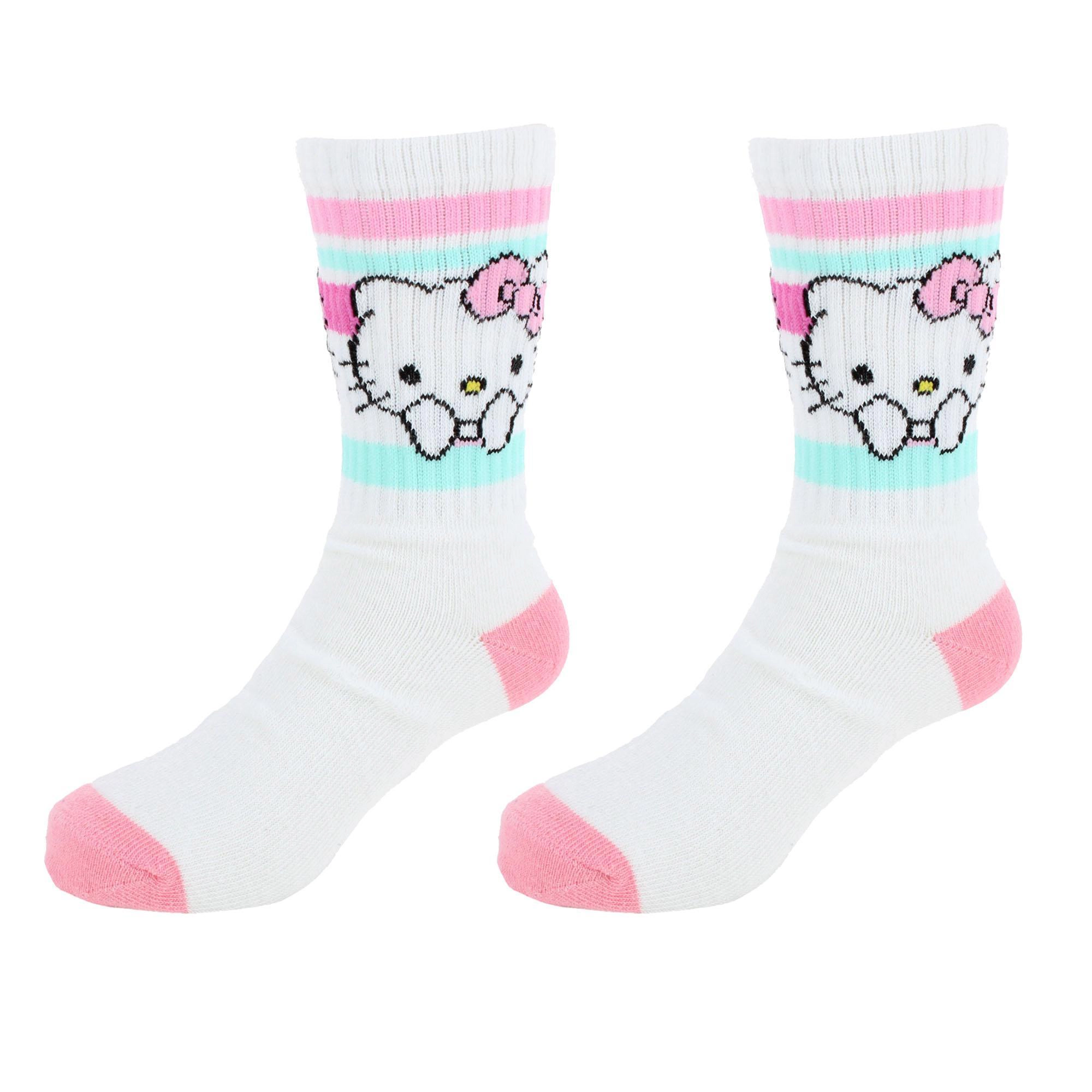 Textiel Trade Girl's Sanrio Hello Kitty Ribbed Athletic Socks (2 Pair)
