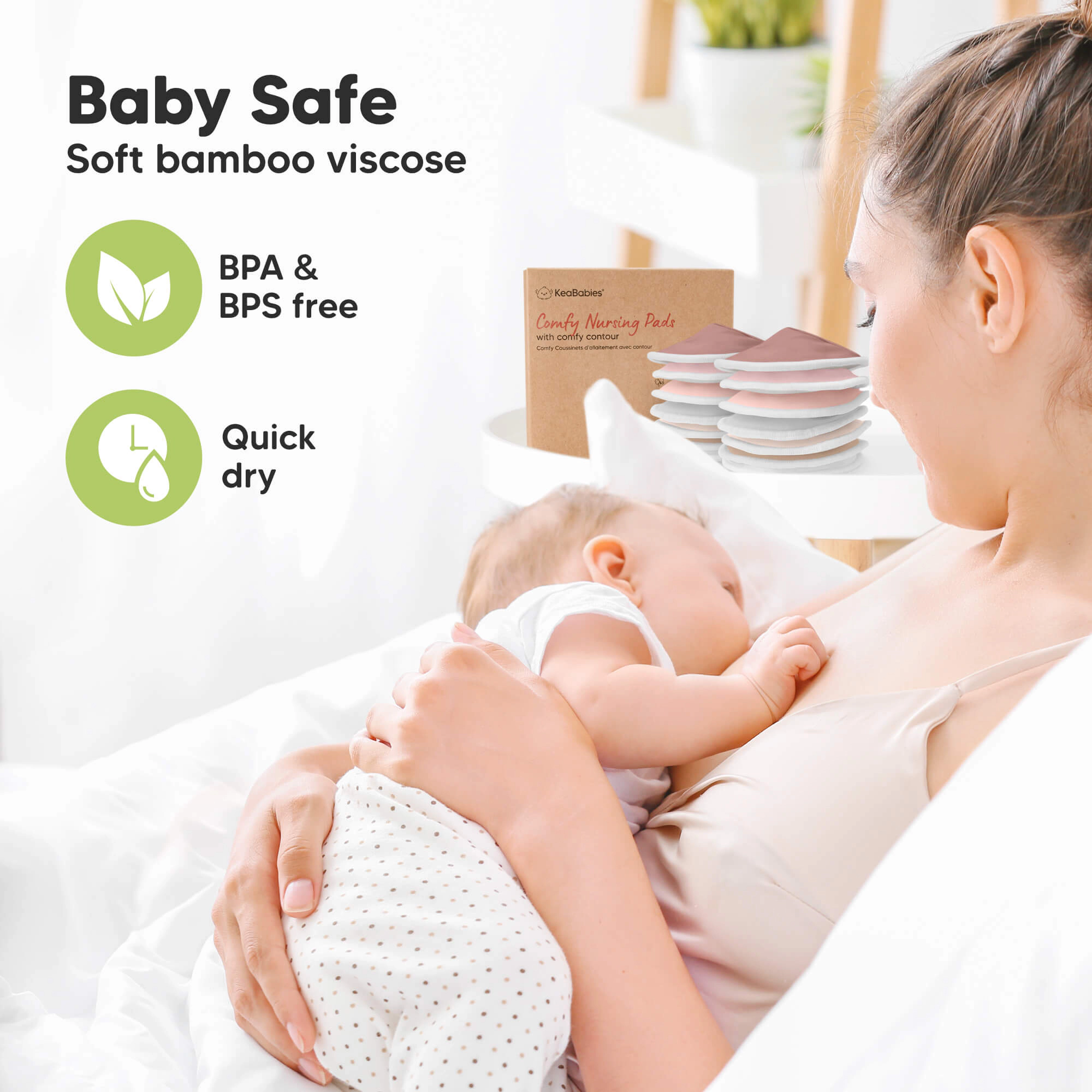 KeaBabies 14-Pack Comfy Nursing Pads (Lovelle)