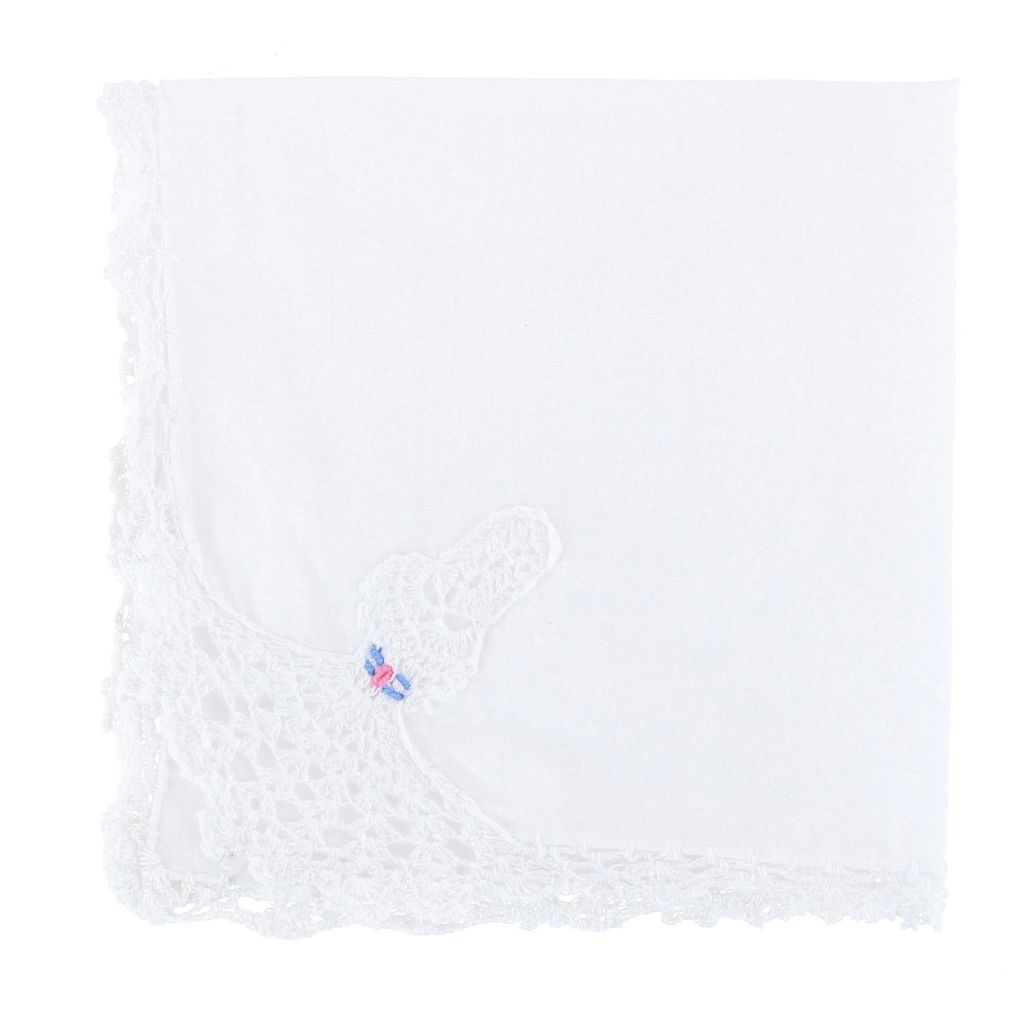 CTM Women's Cotton Crinoline Lady Lace Handkerchief