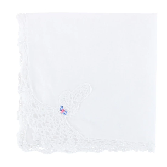 CTM® Women's Cotton Crinoline Lady Lace Handkerchief