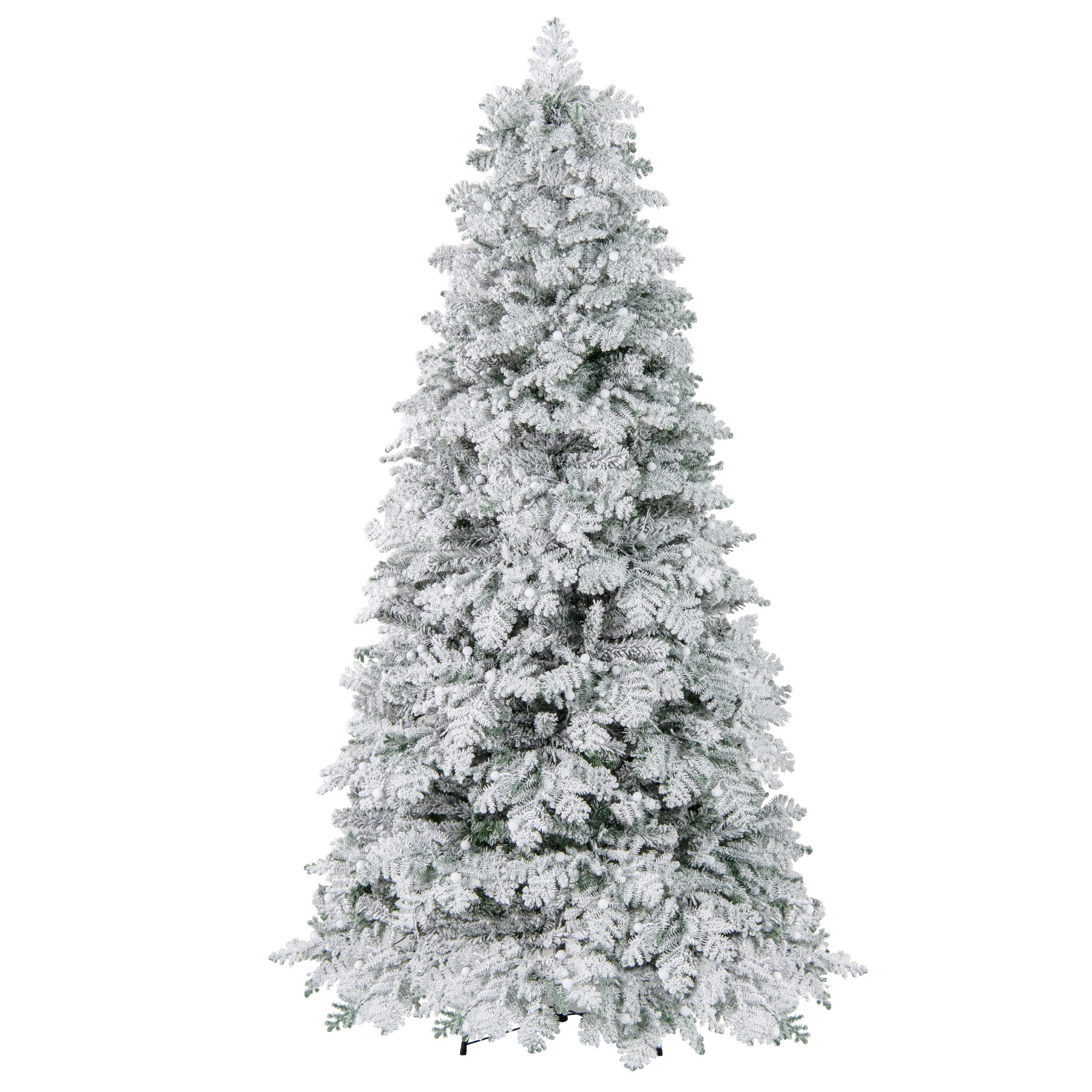 LJG 6/7 Feet Artificial Snow-Flocked Christmas Tree Pre-Lit Hinged Xmas Tree with 130 Twinkle Balls