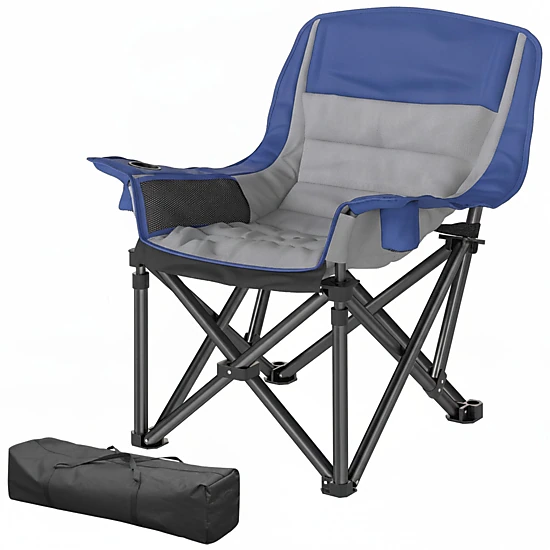 HONGGE Camping Chair for Adults Portable Folding Camping Chair Side Pockets Cup Holders Carry Bag and