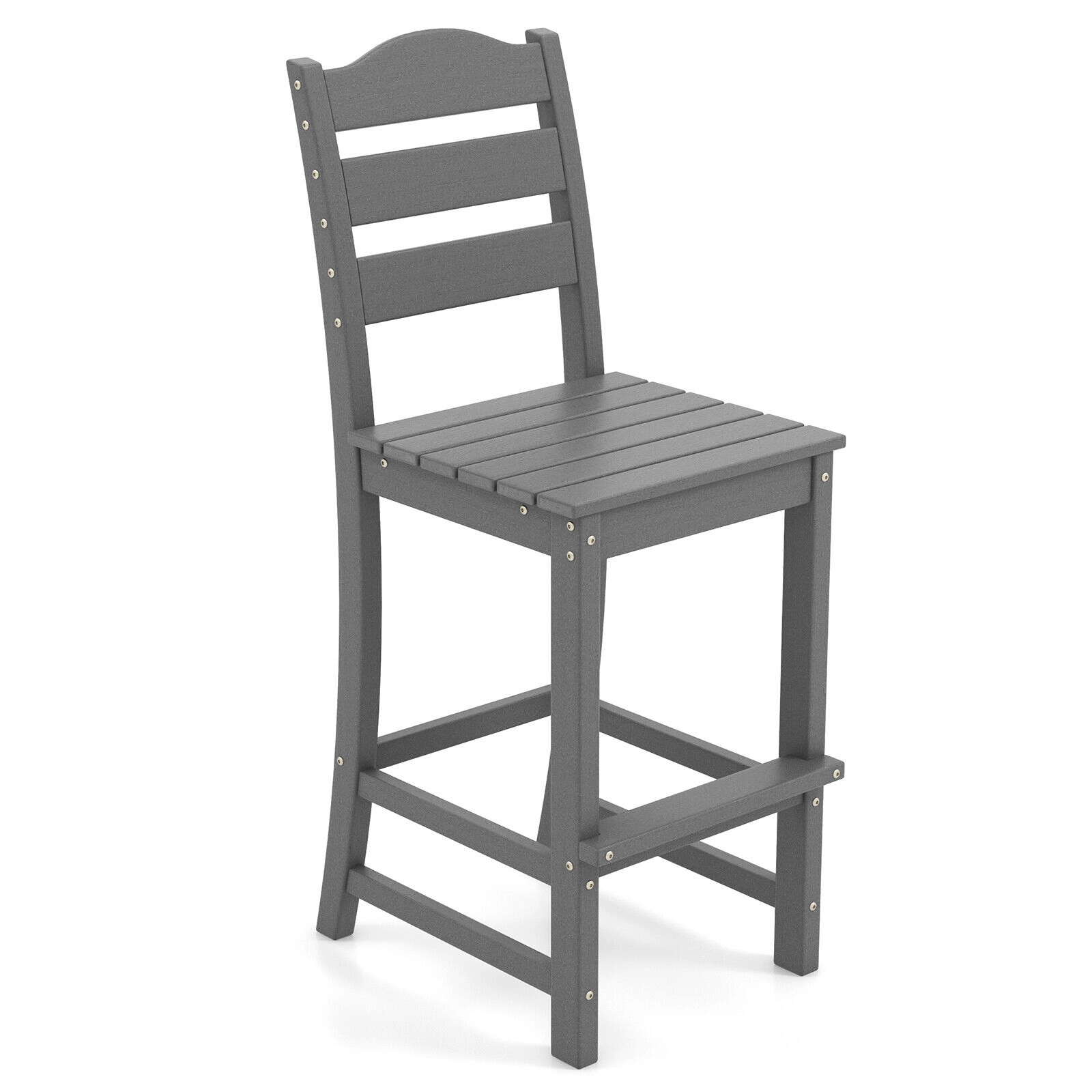 SUGIFT Gray 30-Inch Counter-Height Outdoor Bar Stool, 360-Lb Capacity