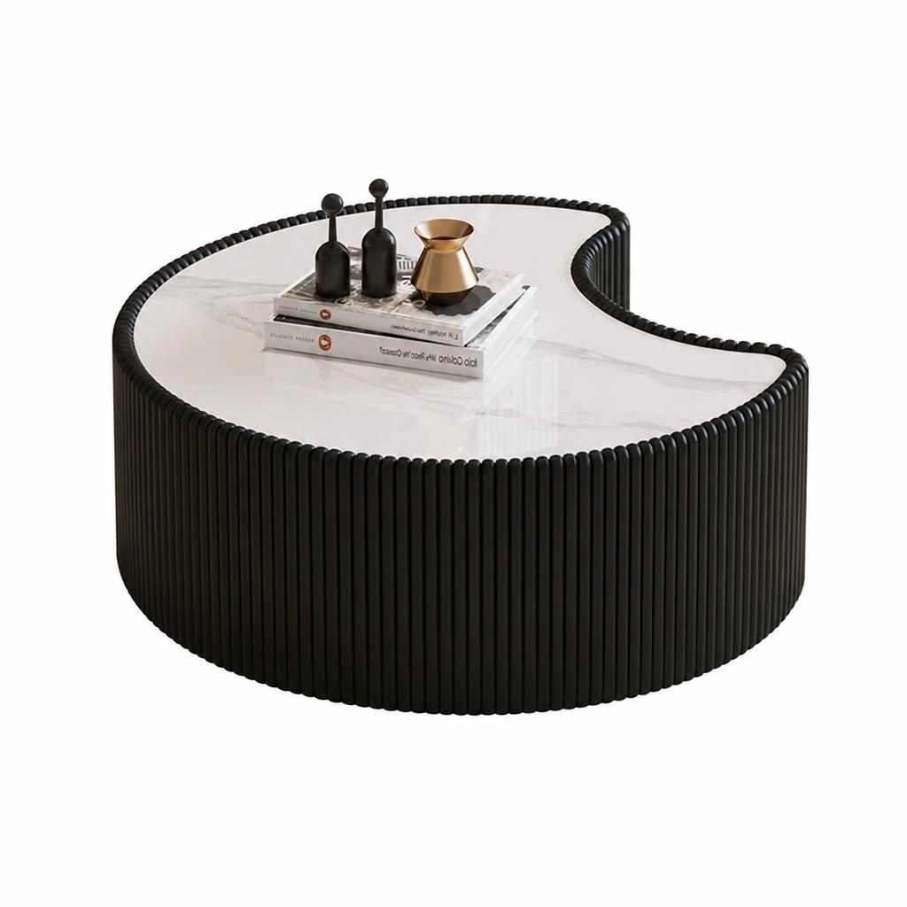 GOODSILO Sintered Stone Top Upholstered Coffee Table