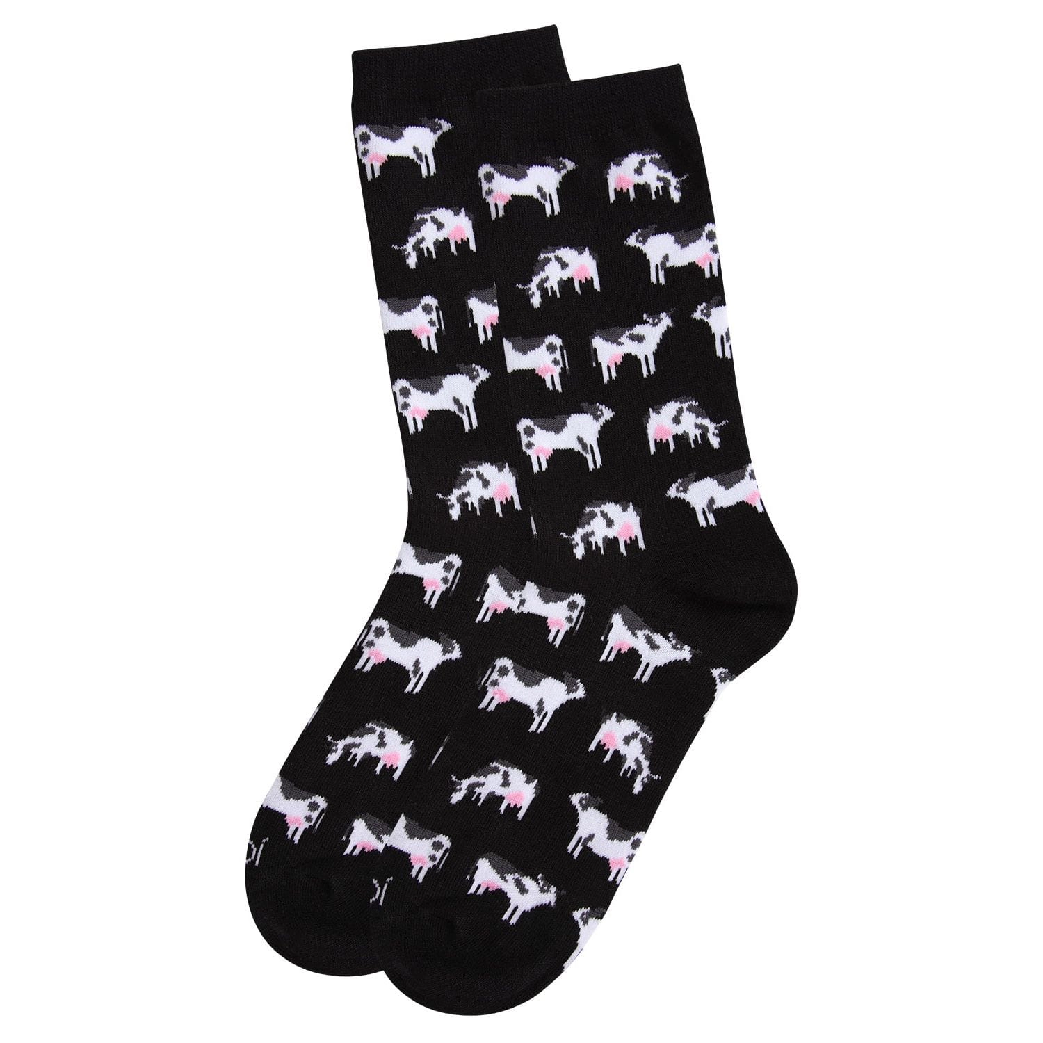 Memoi Women's Cool Cows Bamboo Blend Crew Socks