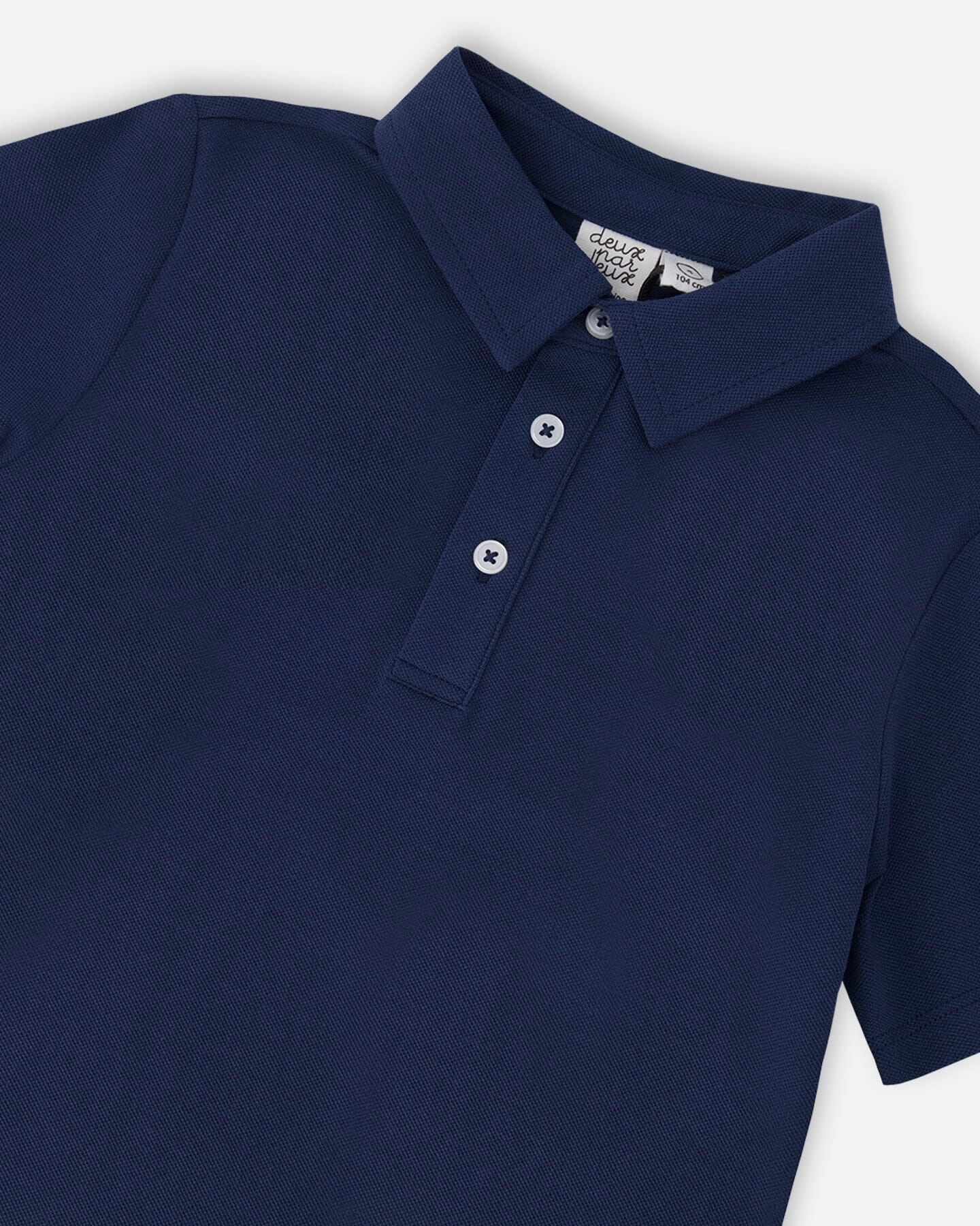 Deux par Boys Classic Button Placket Short Sleeve Polo T-Shirt