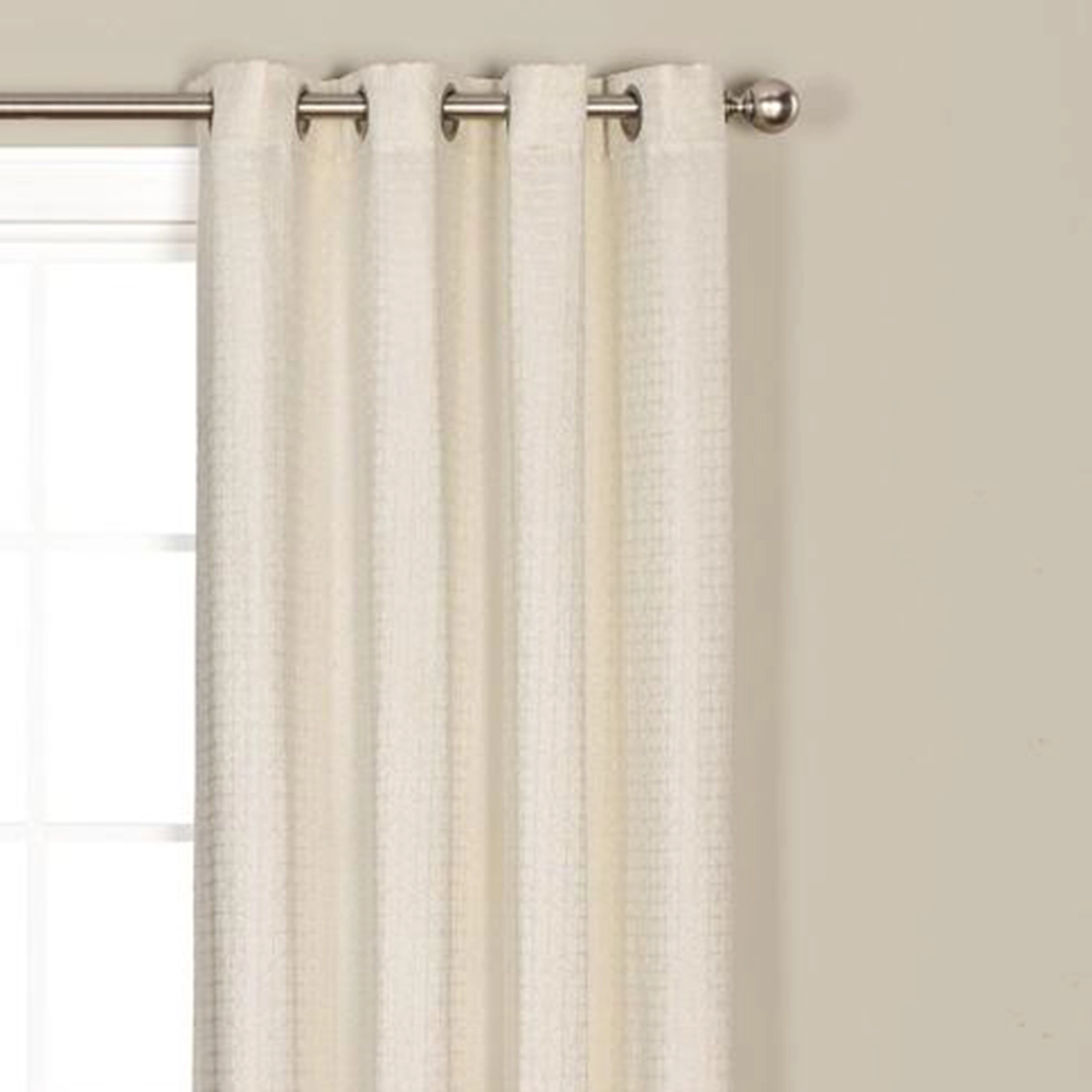 Saturday Knight Ltd Sacai Geometric Woven Jacquard Window Grommet Panel - 52x63", Natural