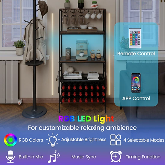 Hivvago Wine Organizer With Power Outlet And Bottle Holders
