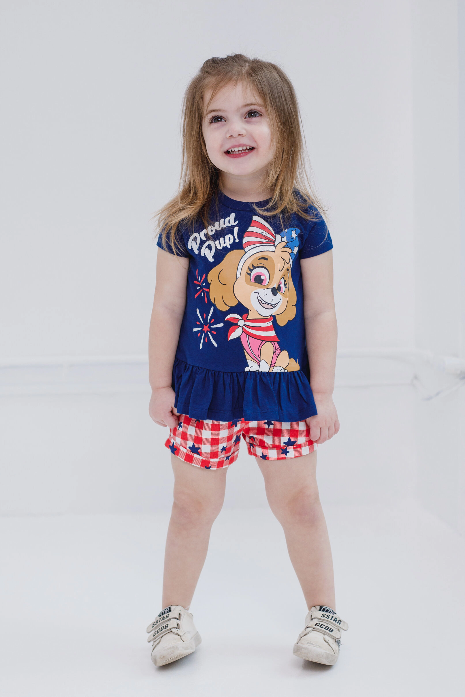 Paw Patrol Skye Girls' July 4th 2-Piece T-Shirt and Shorts Set