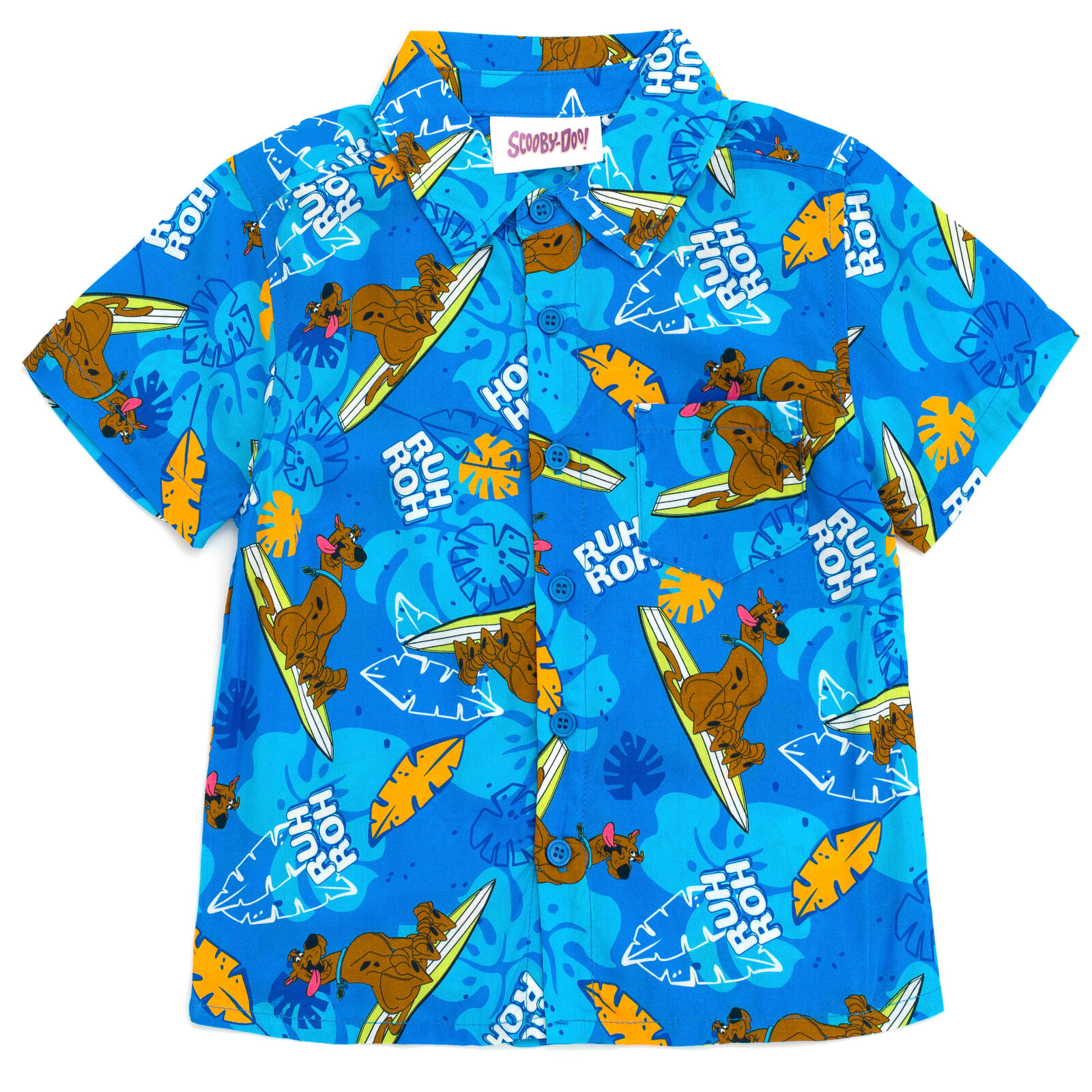 Scooby-Doo Boys' Hawaiian Button Down Shirt