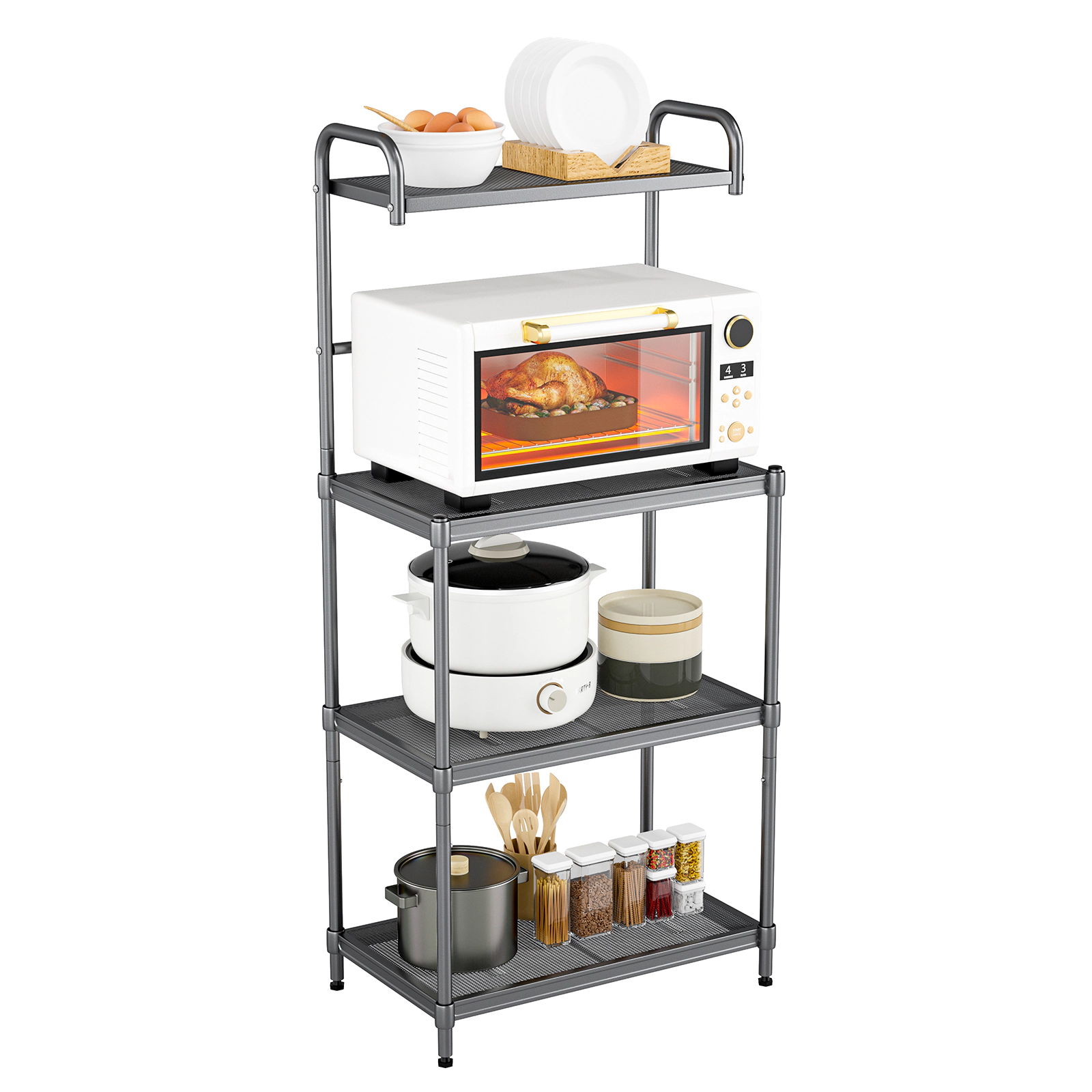 SUGIFT 4-Tier Iron Baker’s Rack Kitchen Storage Shelving Unit 53.5-in Tall 55-lb Shelf Capacity As the Picture Shows