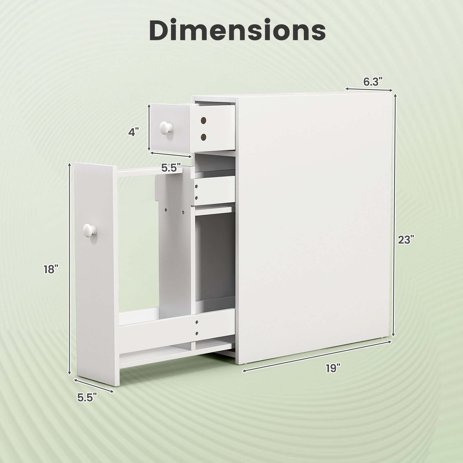 SlickBlue MDF Bathroom Storage Cabinet with Compact Space-Saving Design
