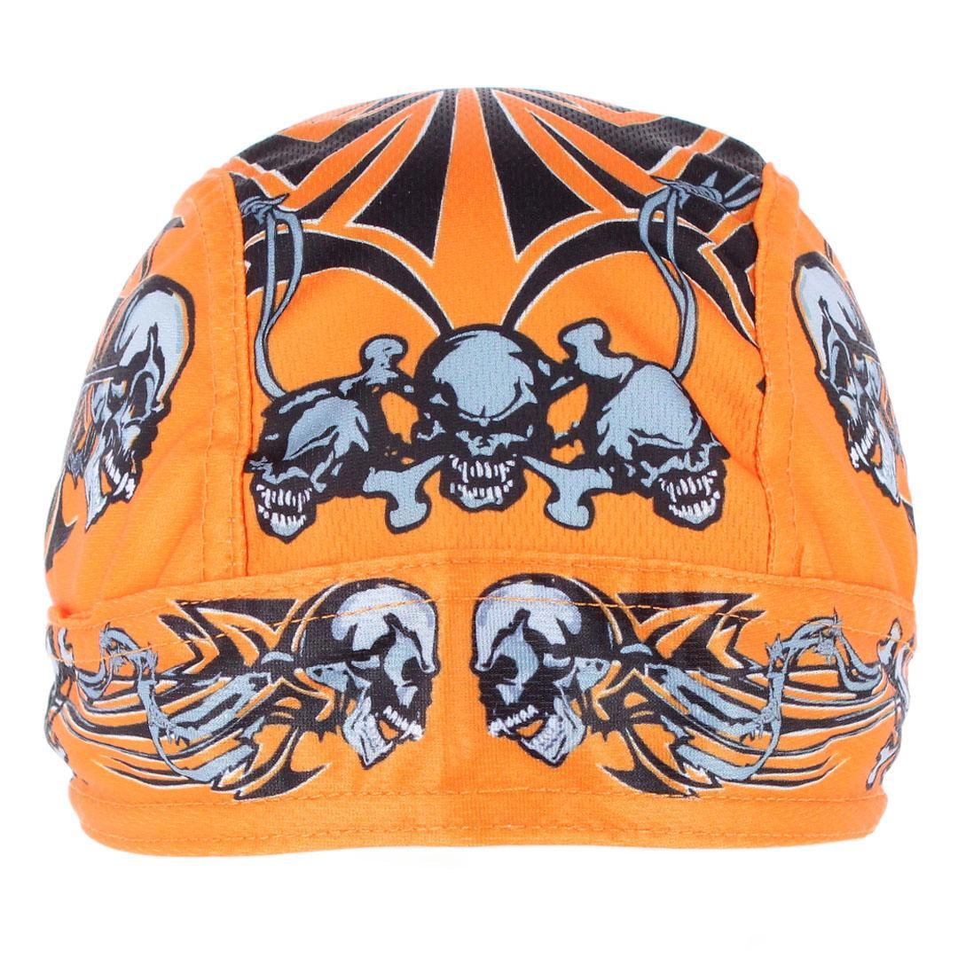 CTM Men's Orange Biker Skull Cap by Wootie