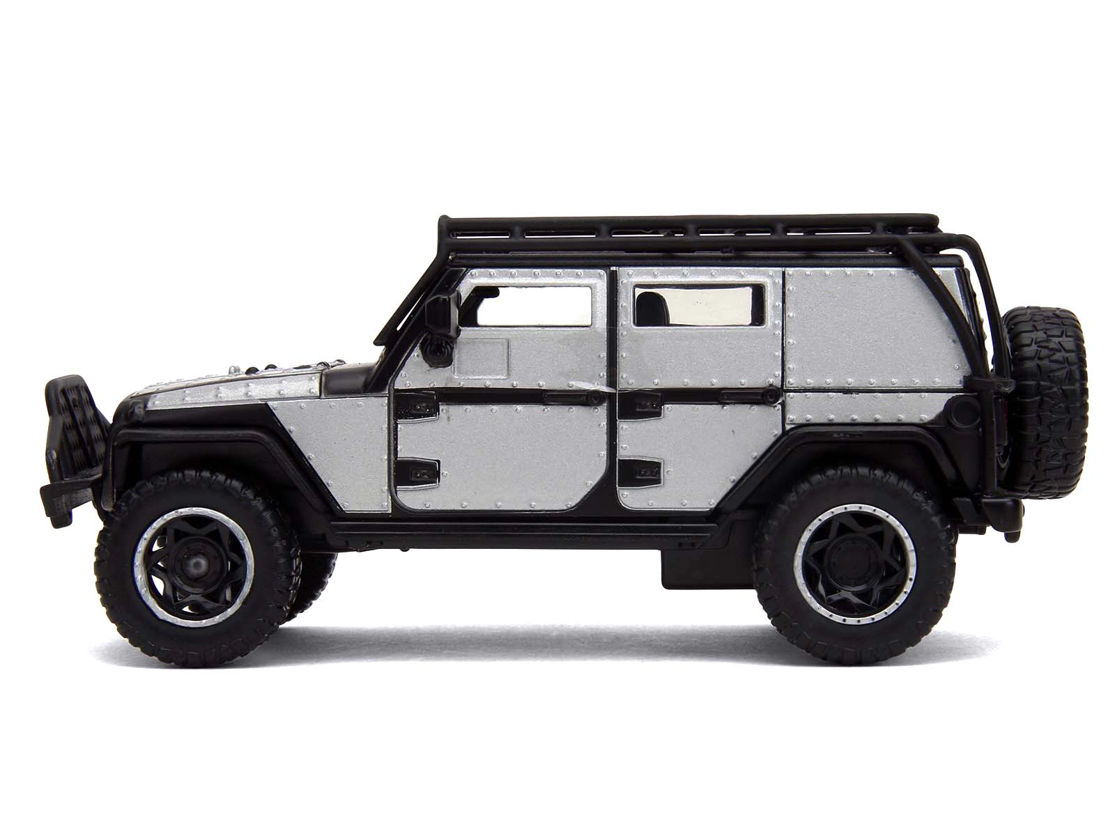 Jada Tej's Jeep Wrangler Custom Silver Metallic with Black Top and Roof Rack "Furious 7" (2015) Movie "25