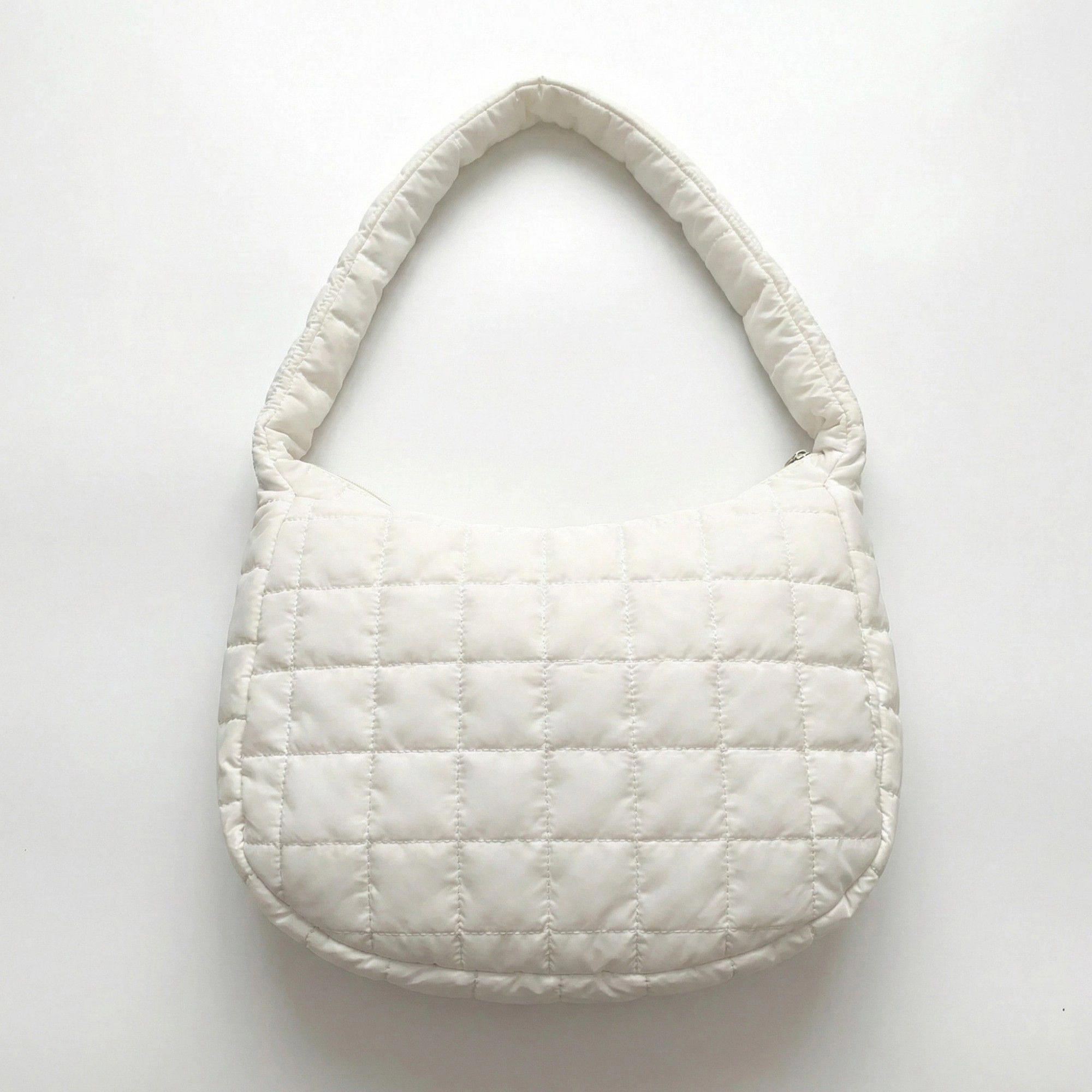 Alilang Women's Quilted Shoulder Bag with Padded Strap Soft Lightweight Nylon Construction and Curved Silhouette