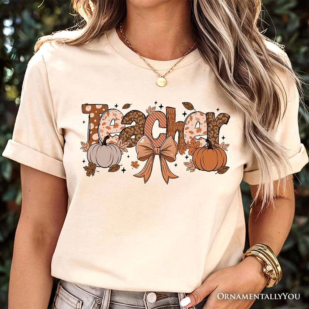 OrnamentallyYou Womens Teacher Coquette Autumn T-Shirt